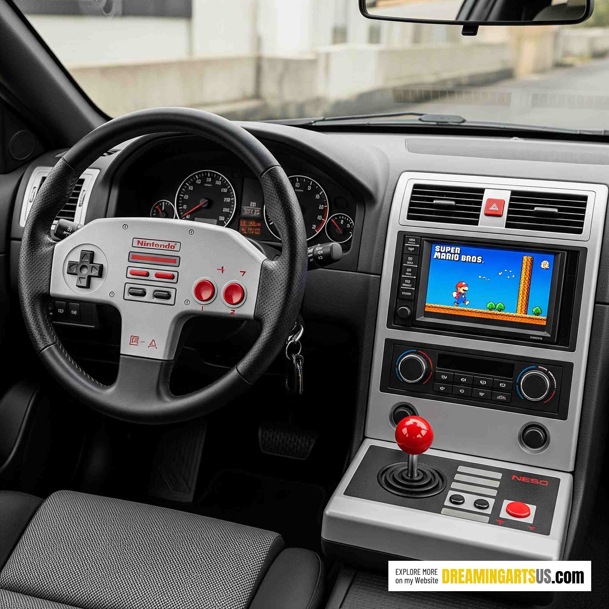 Retro Gaming Car Dashboard
