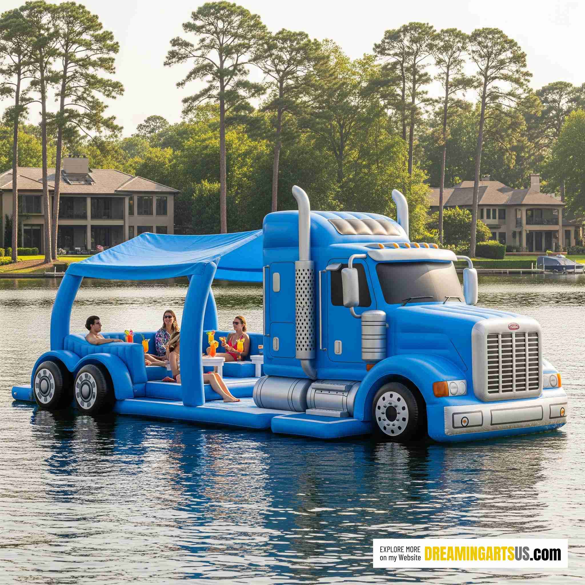 Semi truck Lake Float