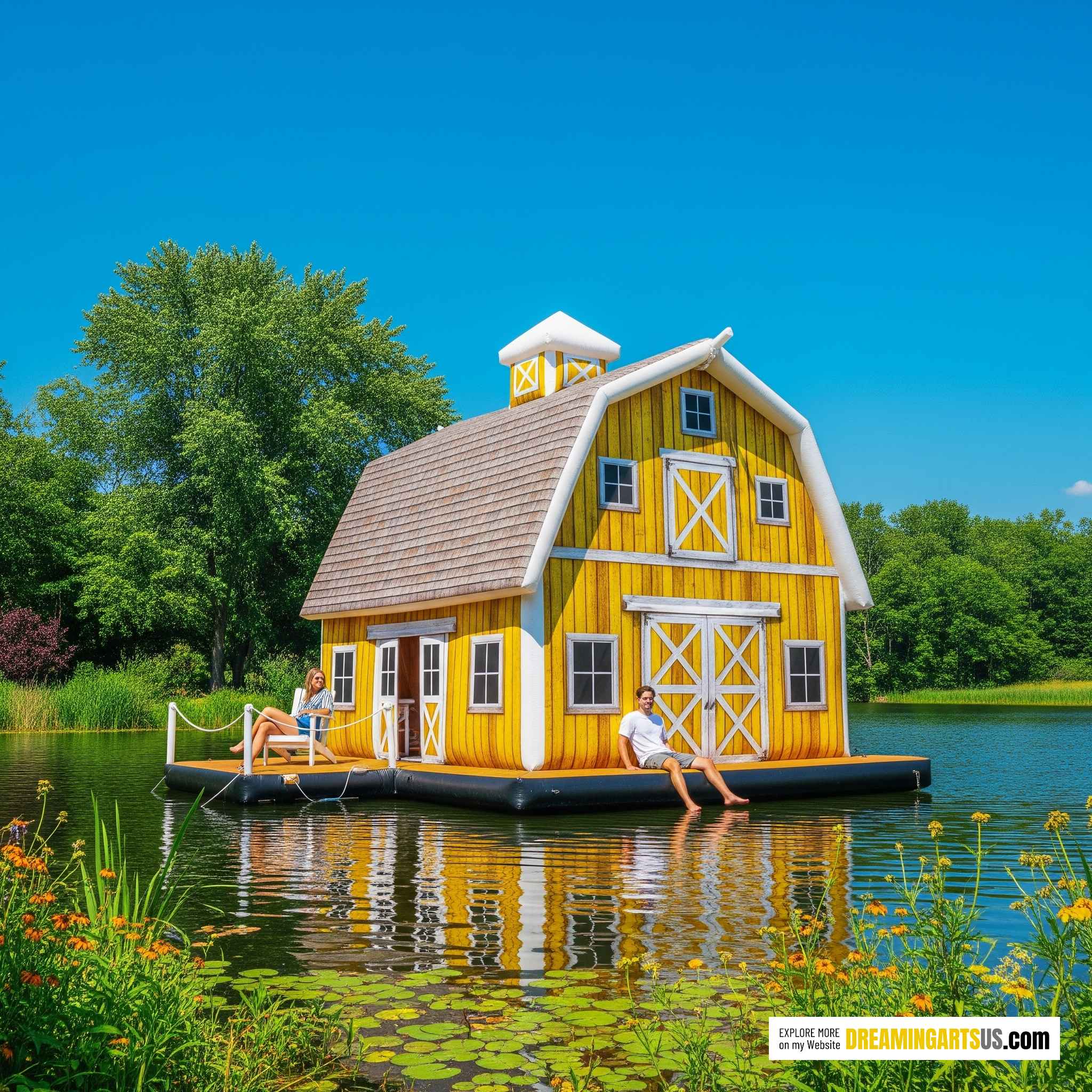 inflatable barn lake floats
