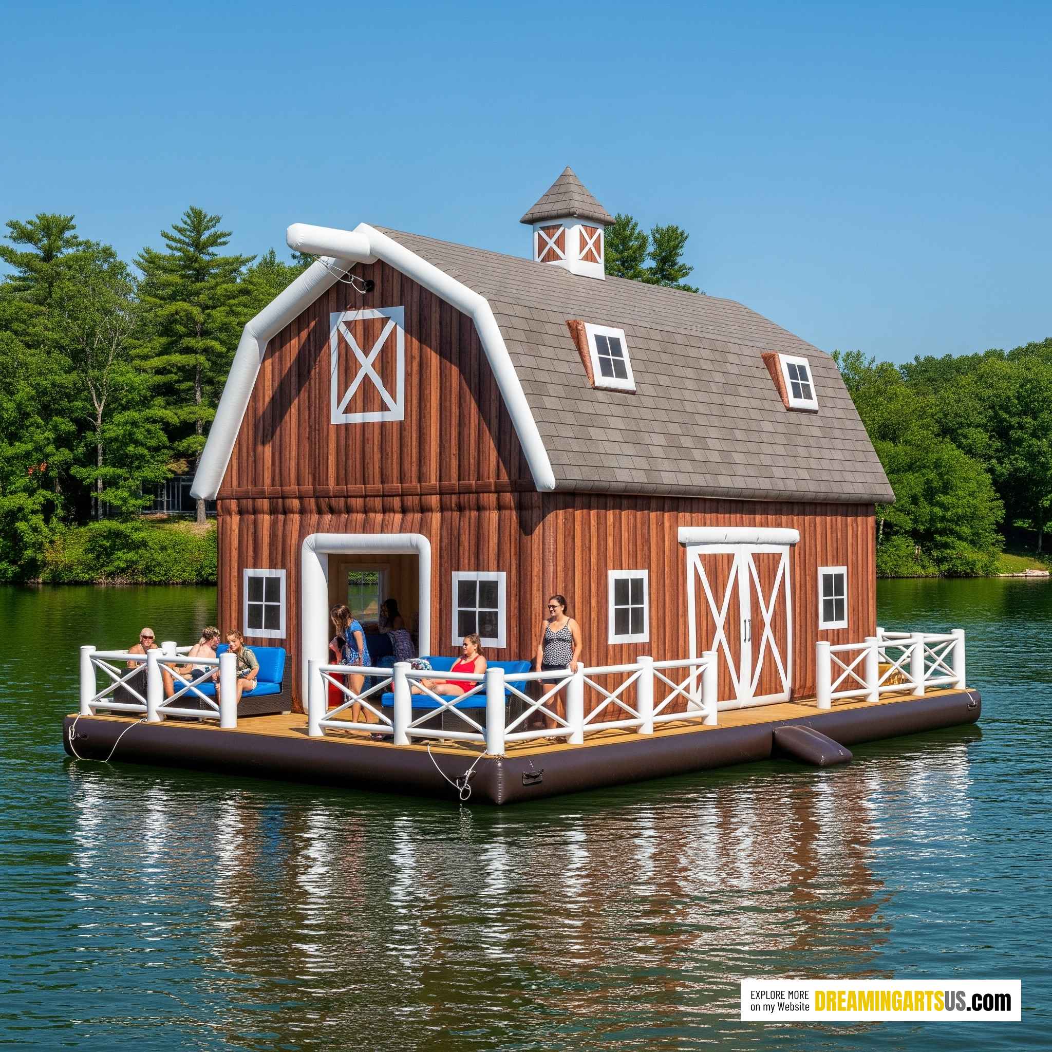 inflatable barn lake floats