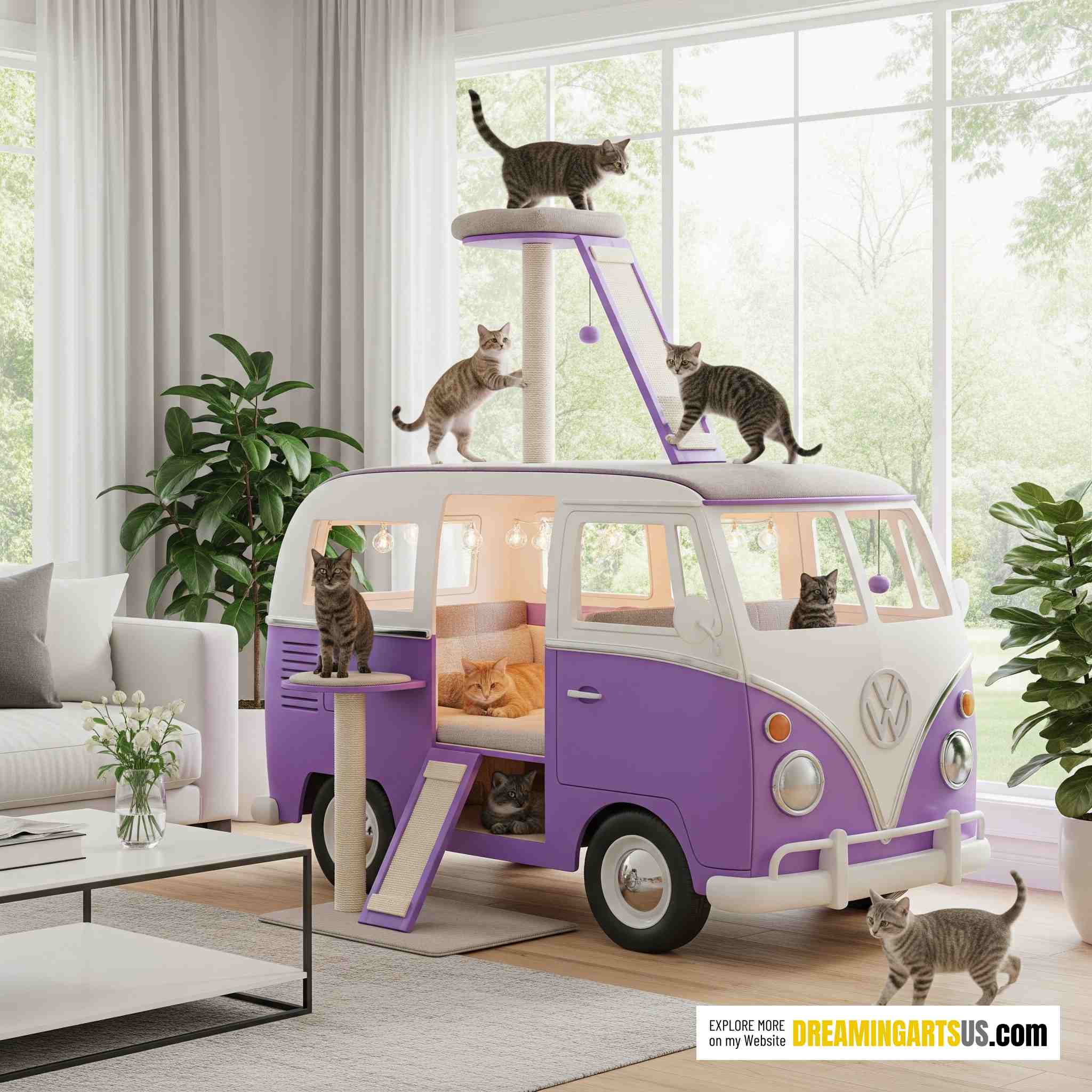 VW Bus Cat Tree