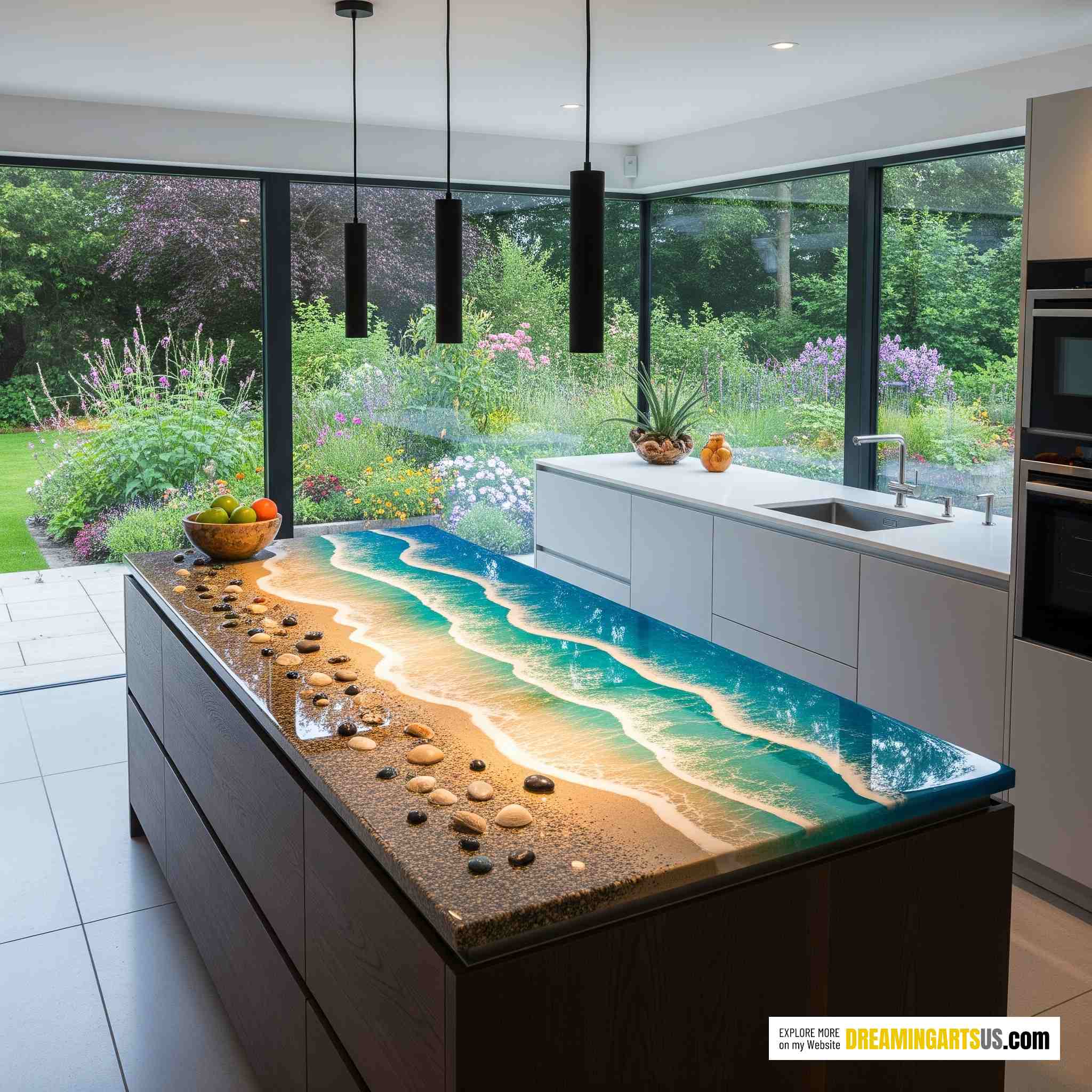 Beach Countertop Kitchen Island