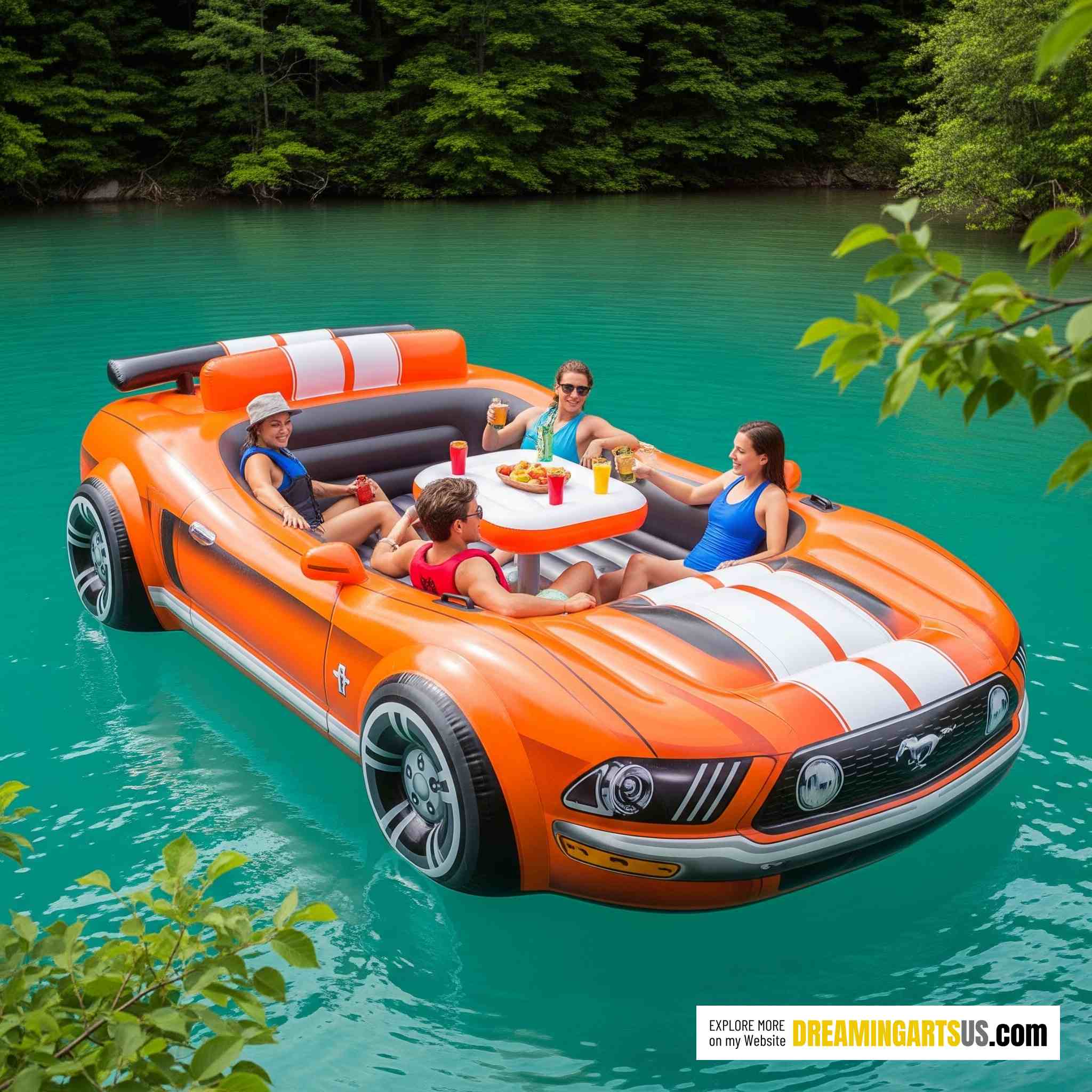 Inflatable Mustang lake floats