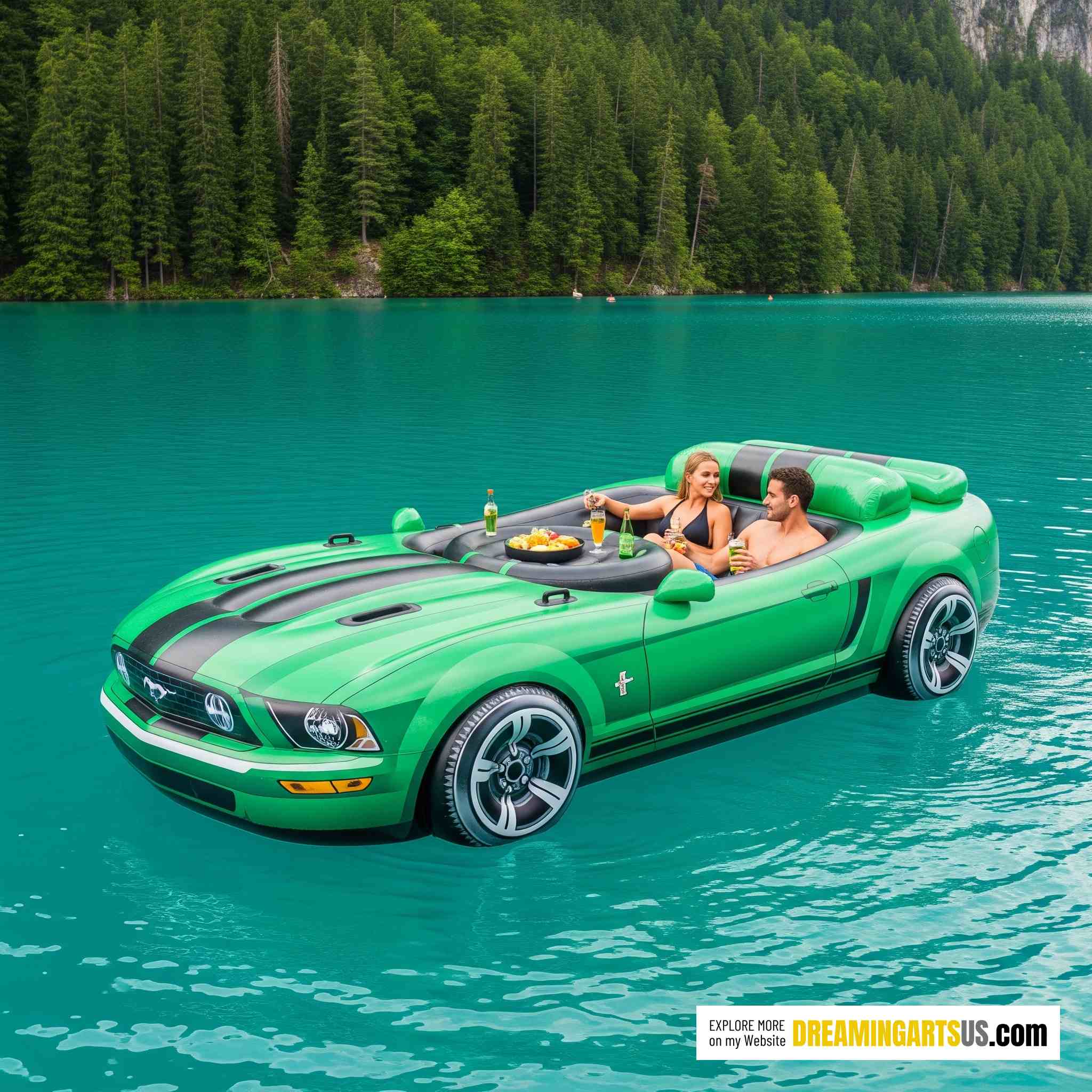Inflatable Mustang lake floats