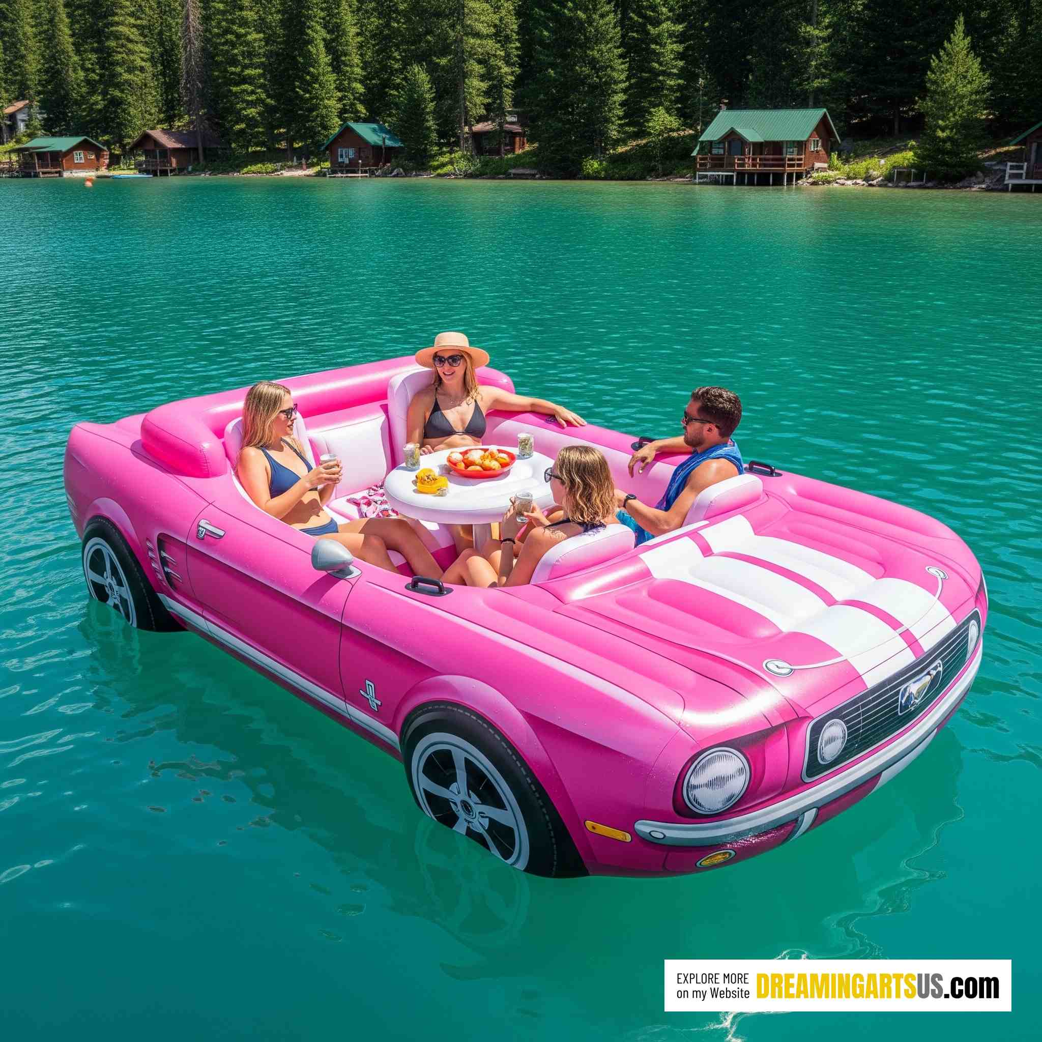 Inflatable Mustang lake float