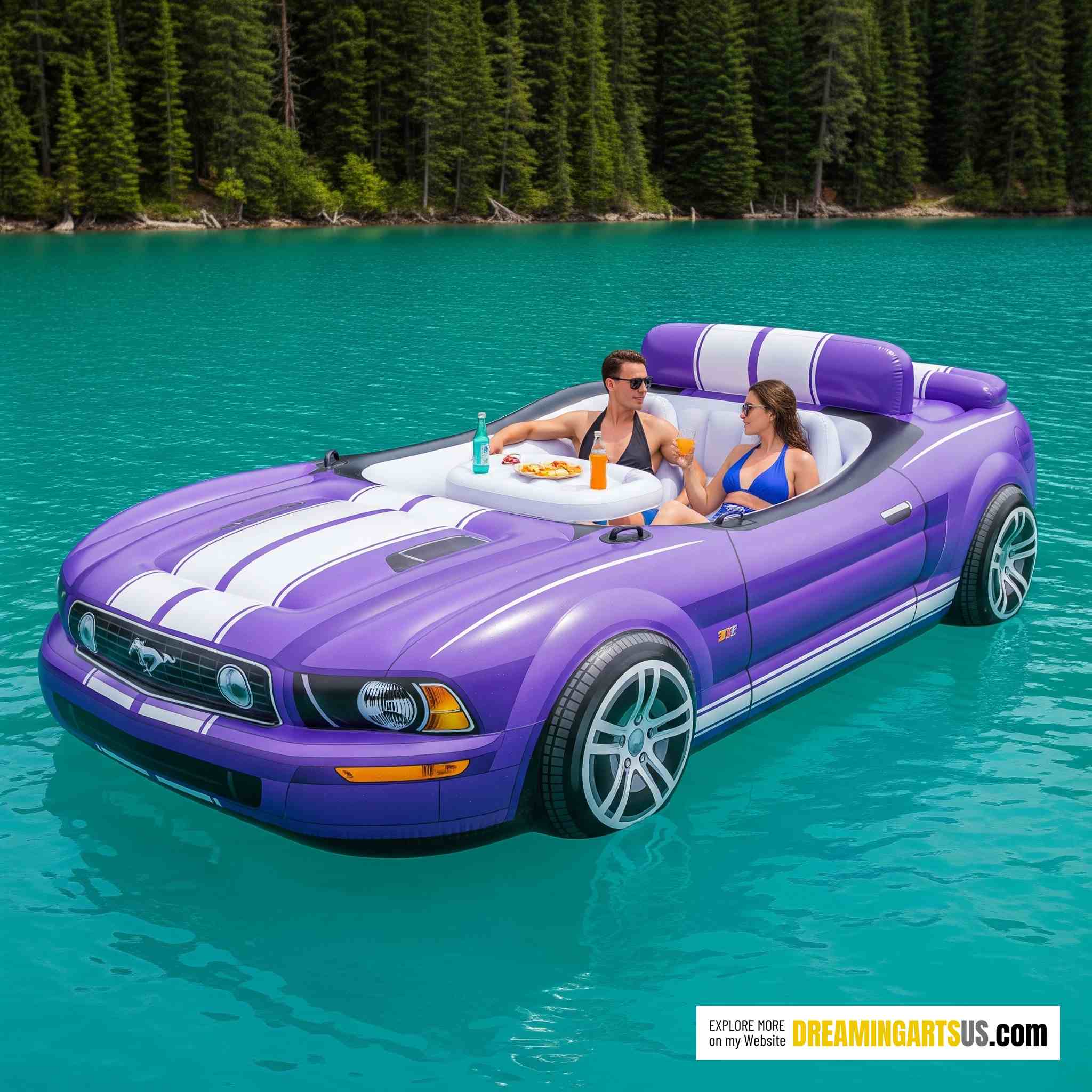 Inflatable Mustang lake floats