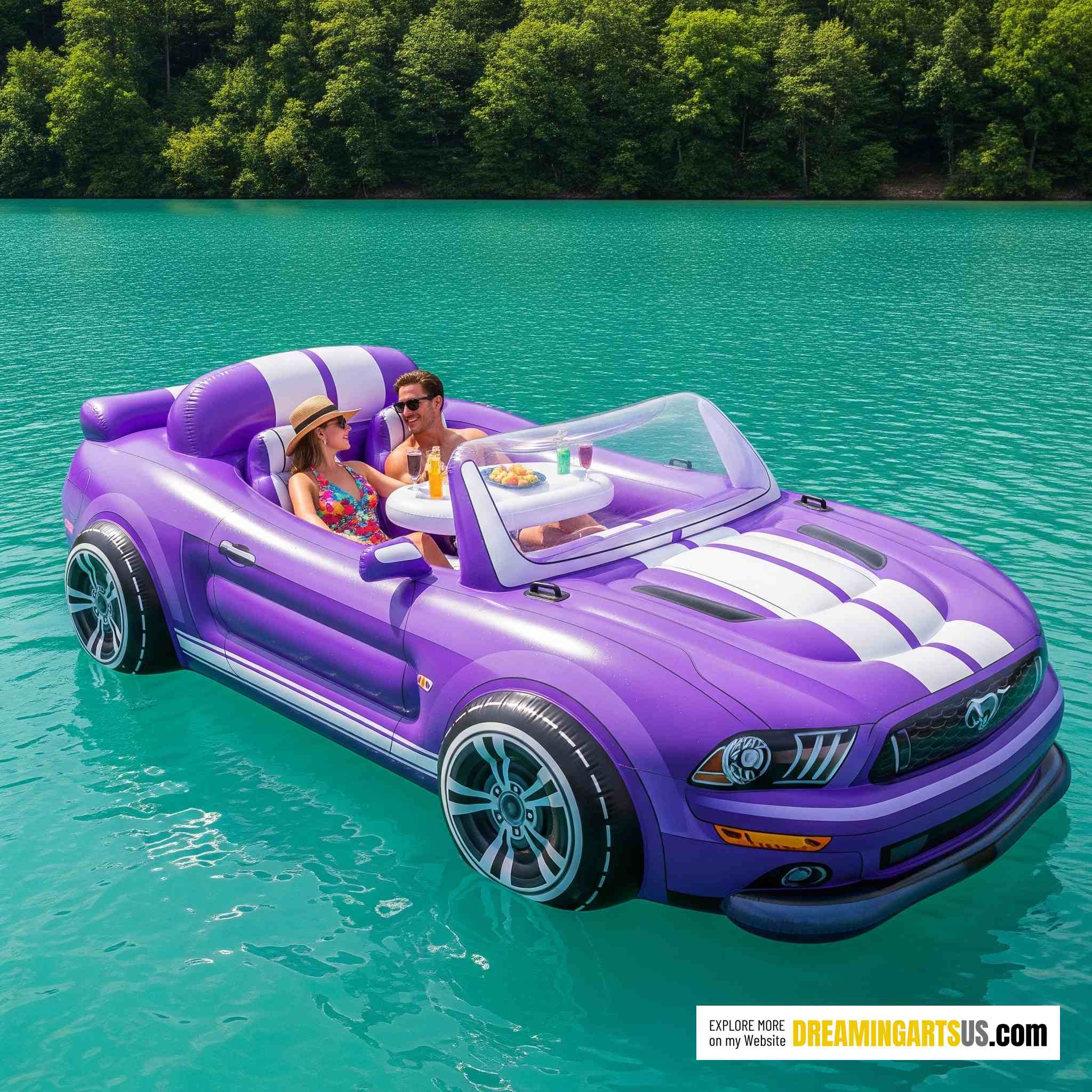 Inflatable Mustang lake floats