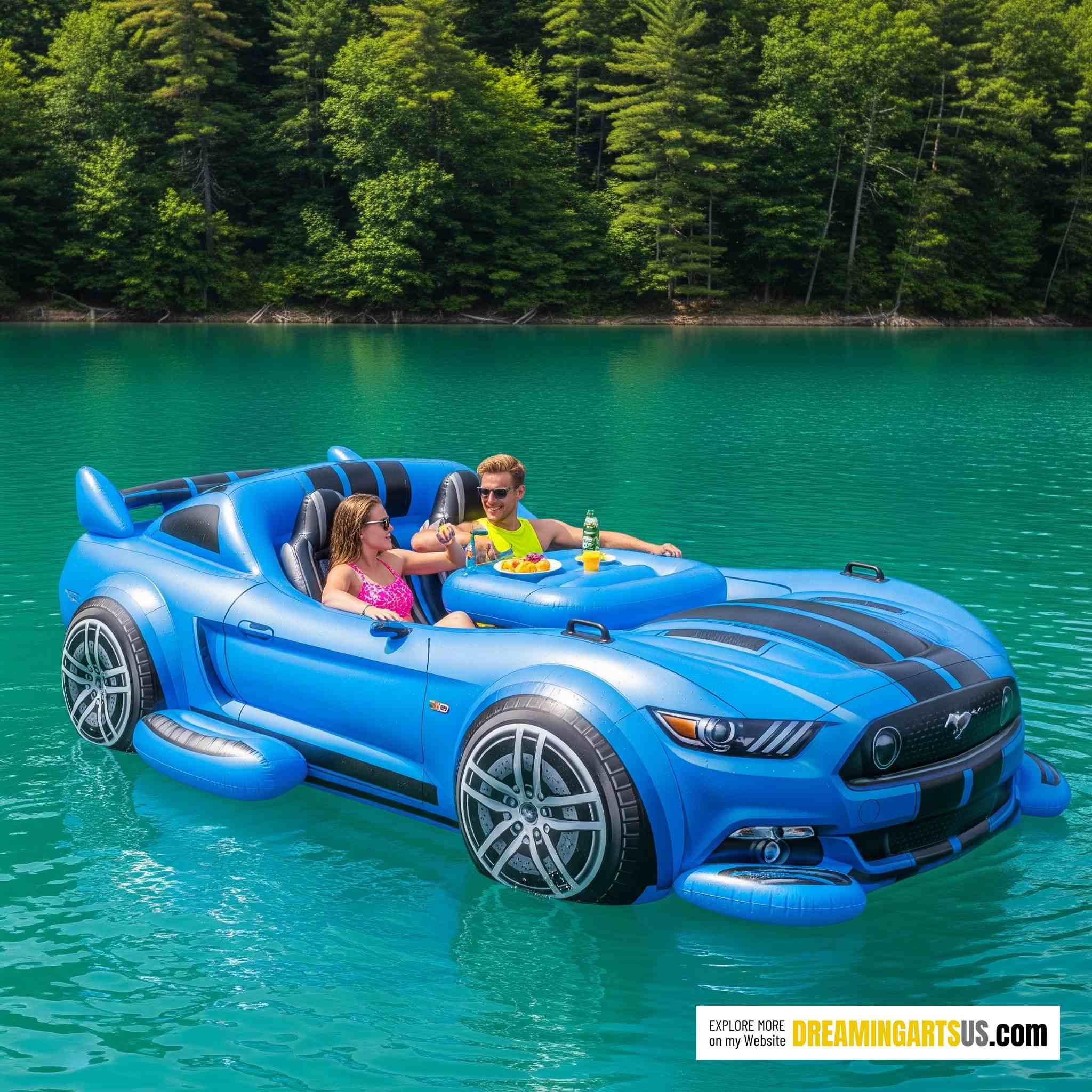 Inflatable Mustang lake float