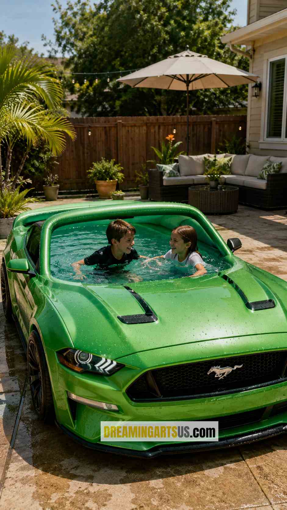 Mustang car shaped inflatable pools