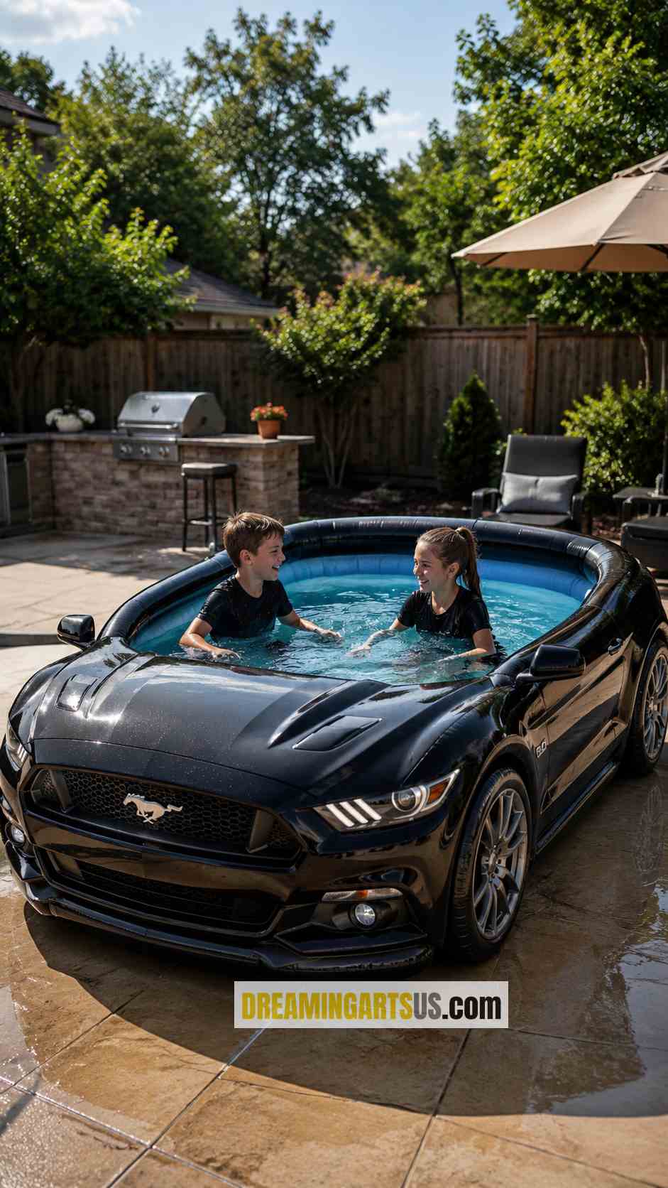 Mustang car shaped inflatable pools