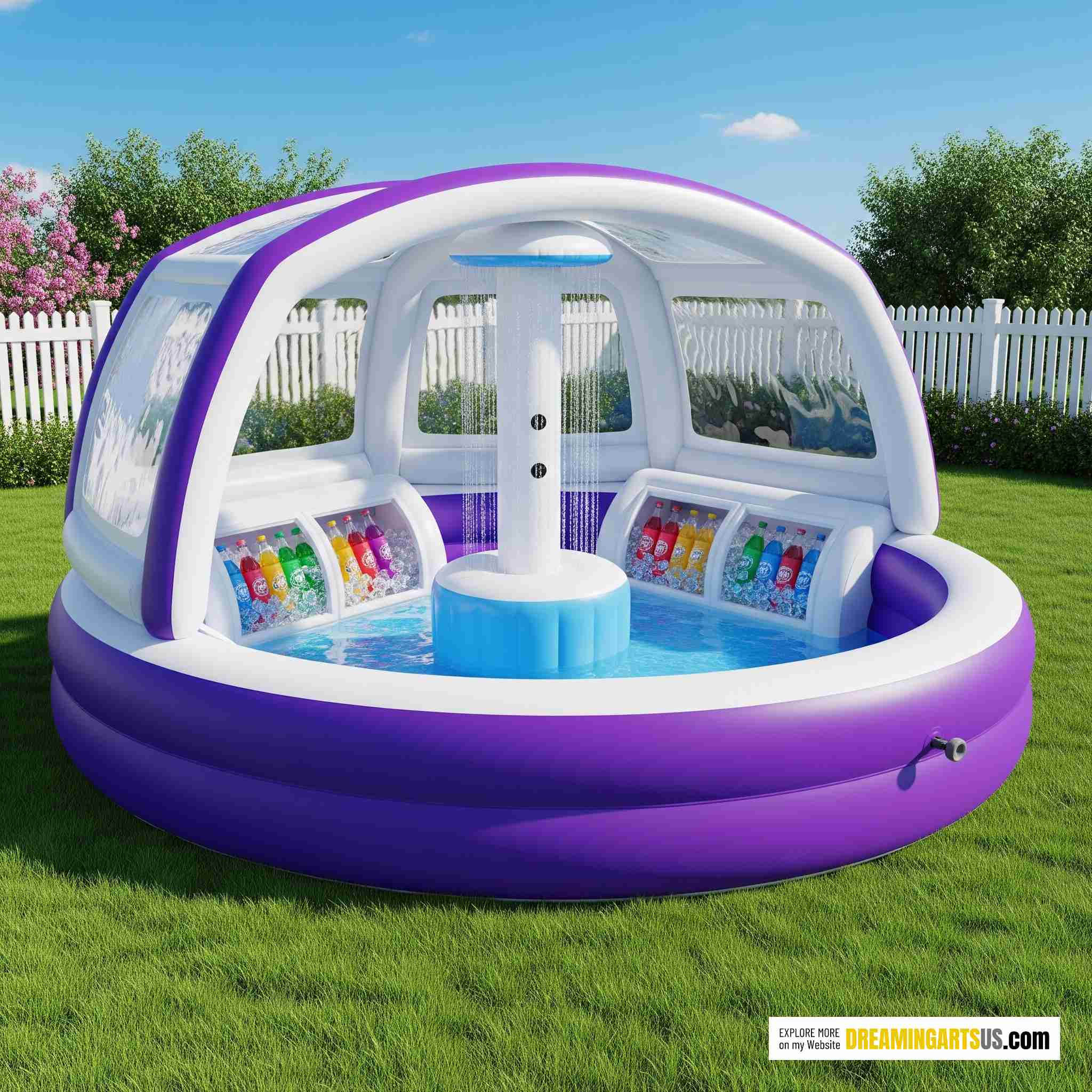 Inflatable Shower Paddling Pools with Built-In Coolers