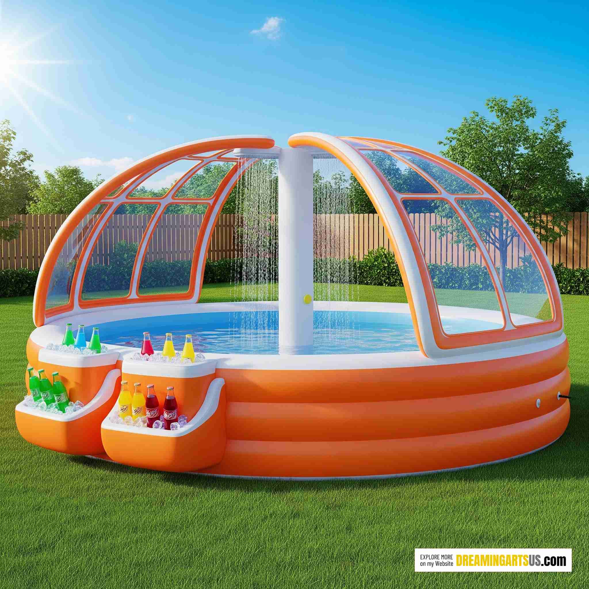Inflatable Shower Paddling Pools with Built-In Coolers