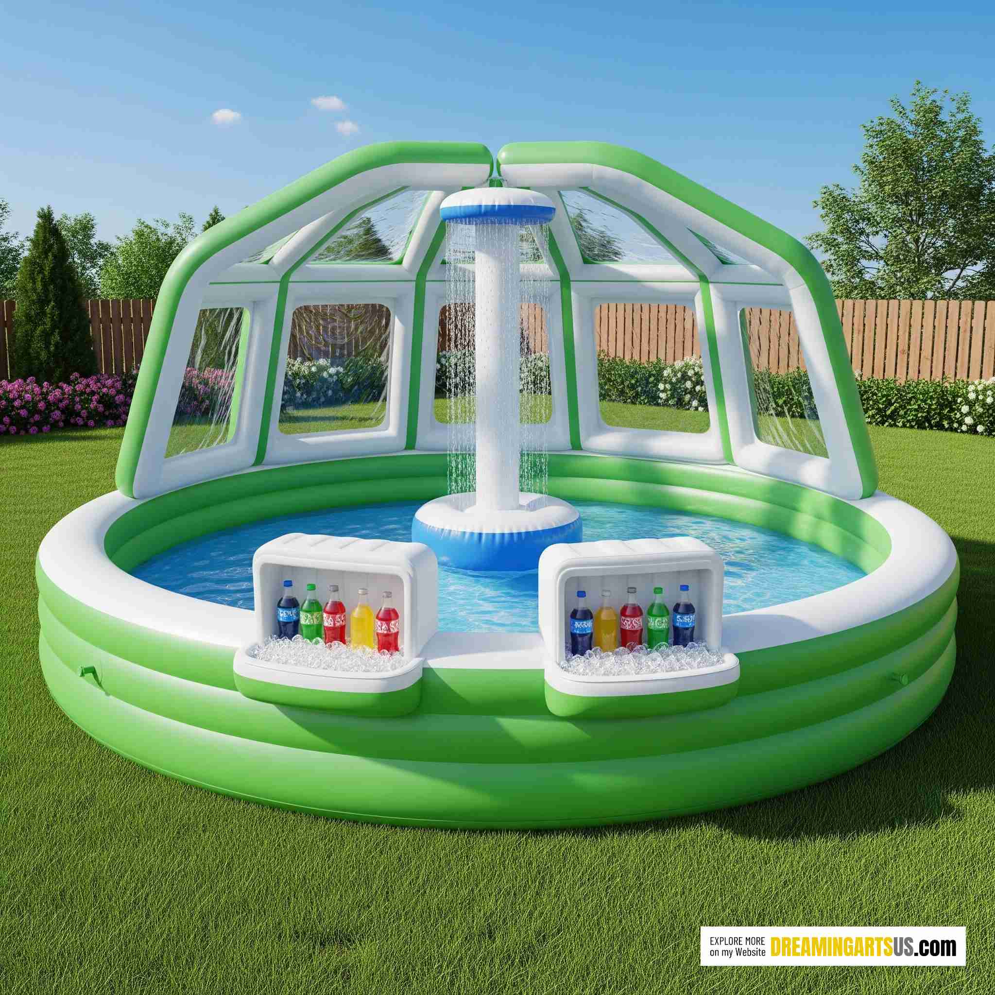 Inflatable Shower Paddling Pools with Built-In Coolers