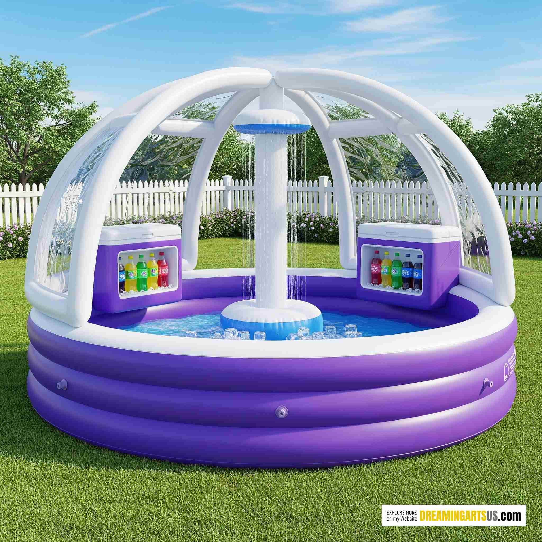 Inflatable Shower Pool with Cooler