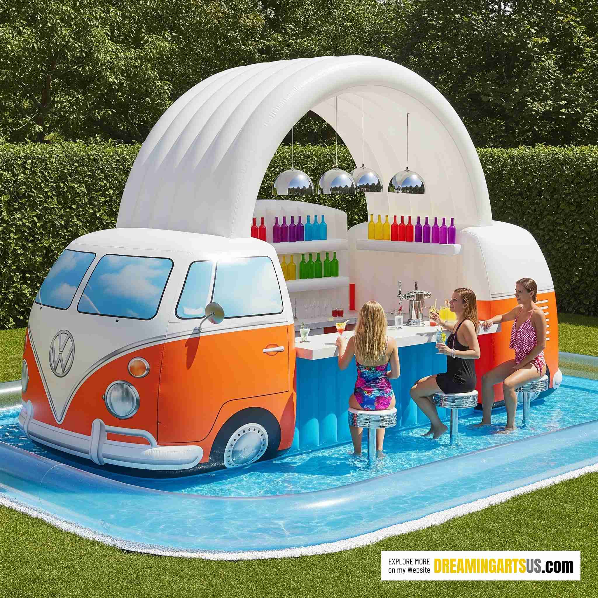 Inflatable VW Bus Bar Pool