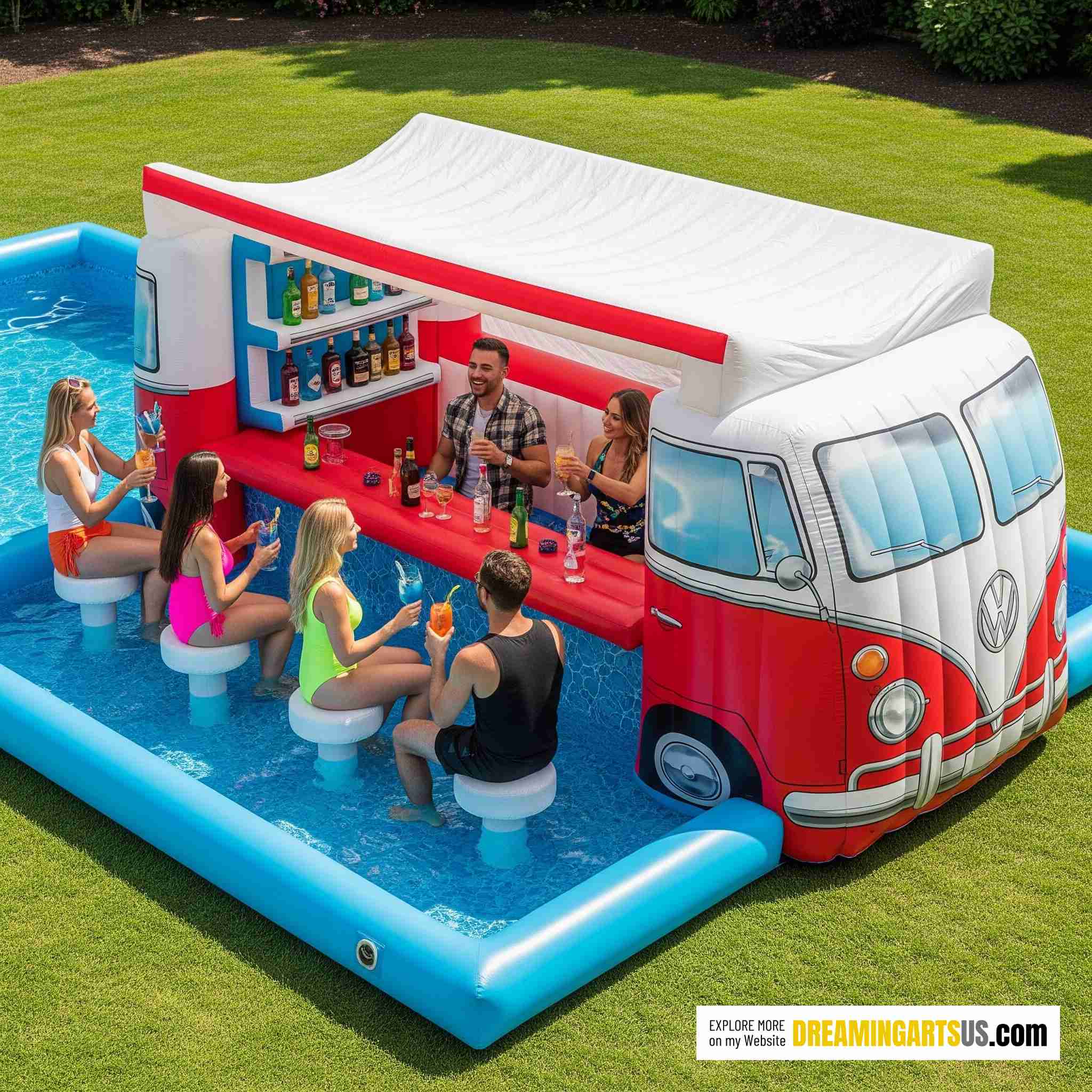 Inflatable VW Bus Bar Pool
