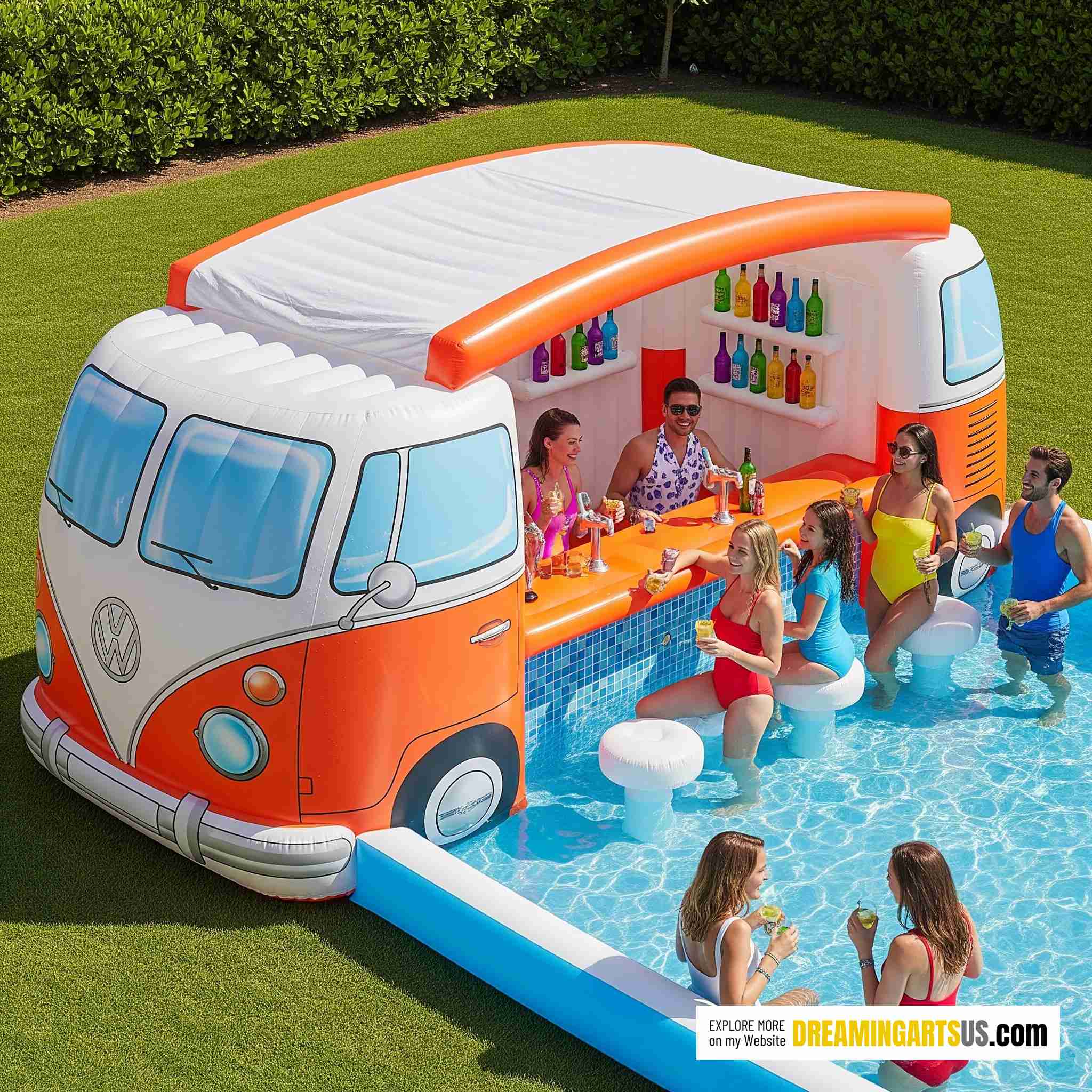 Inflatable VW Bus Bar Pool