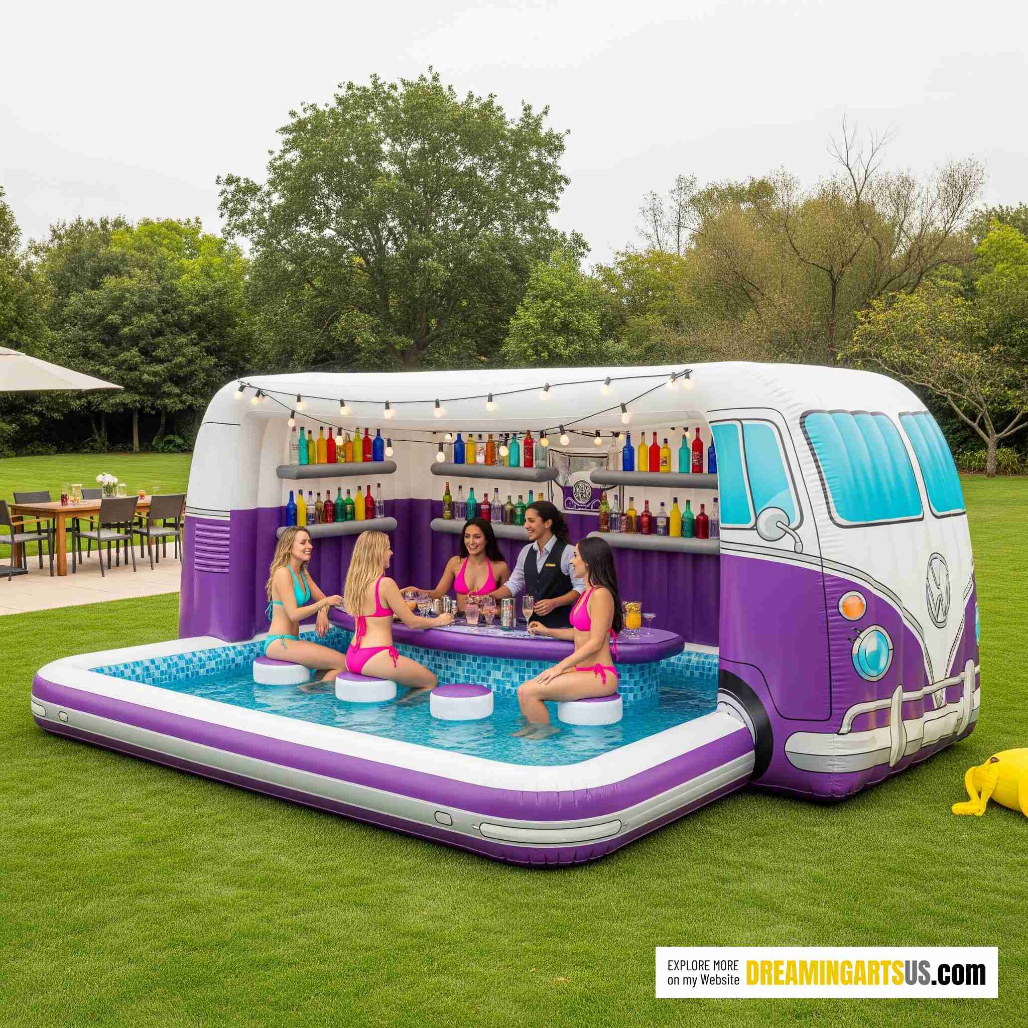 Inflatable VW Bus Bar Pool