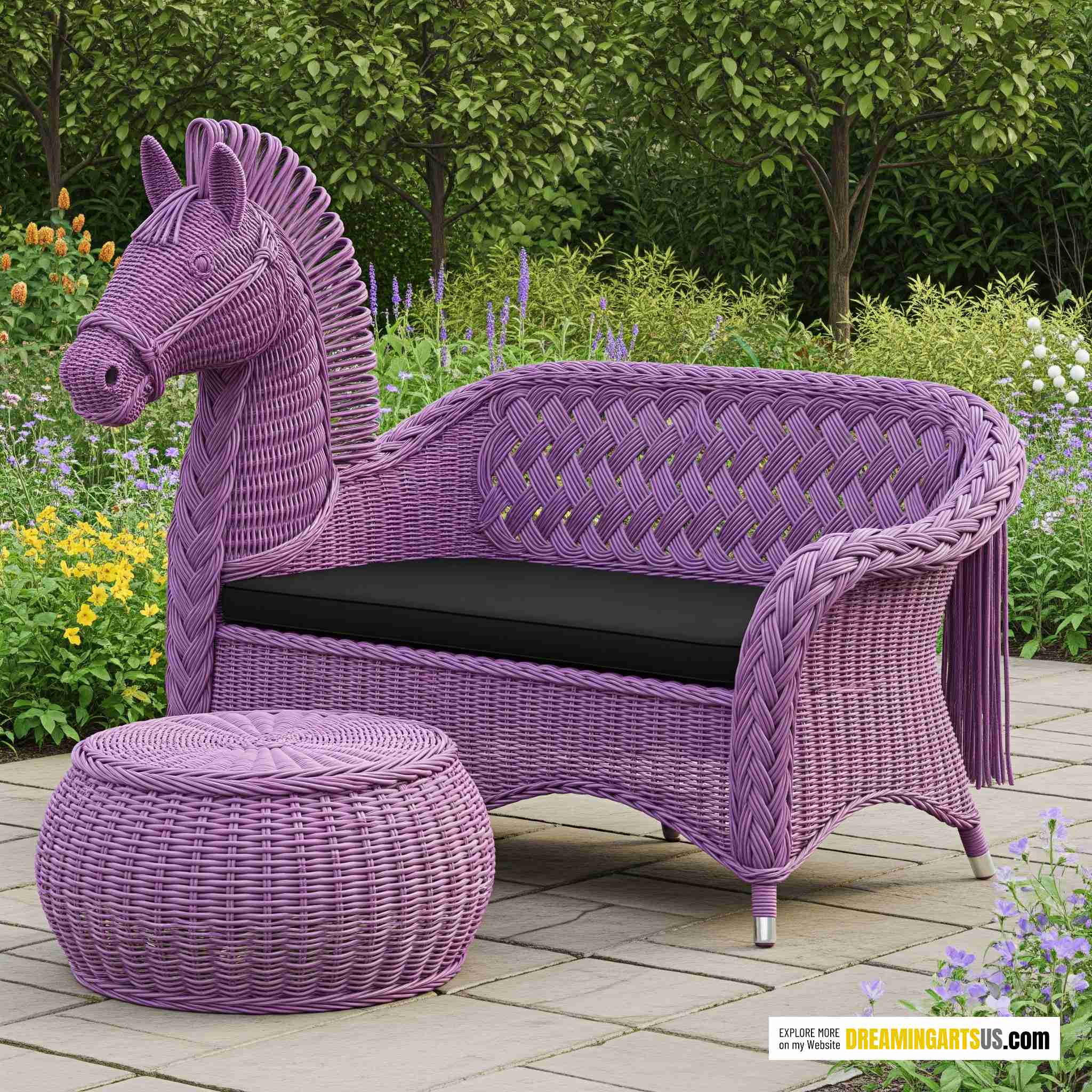 Horse-Shaped Rattan Sofas