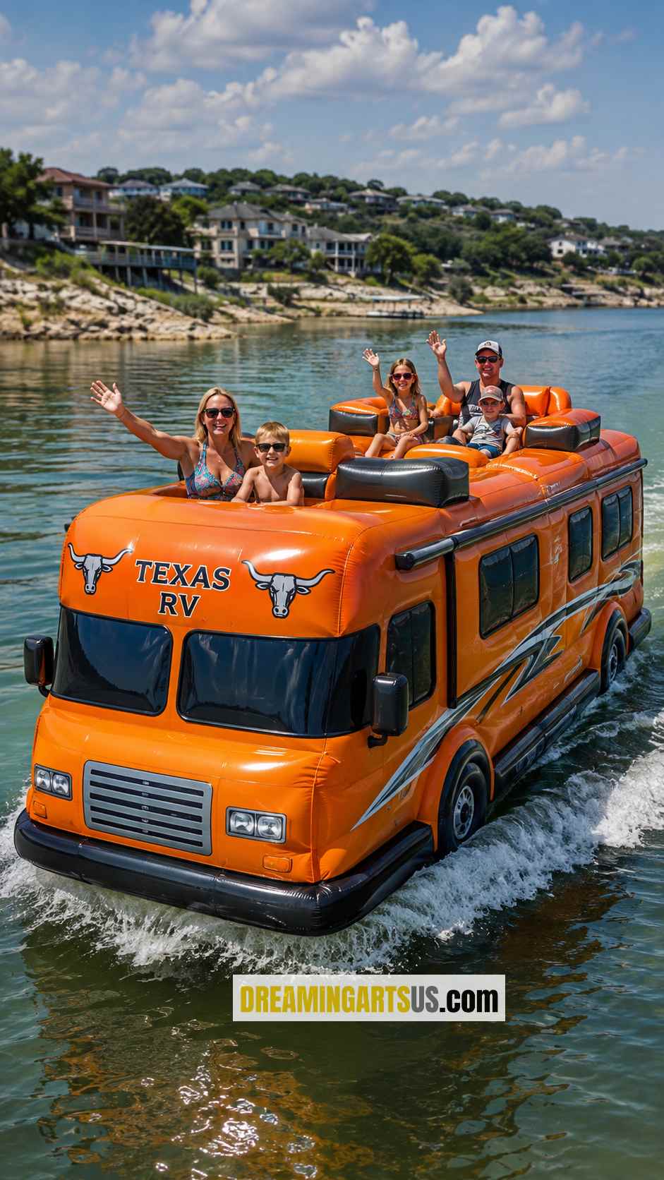 giant inflatable RV lake float