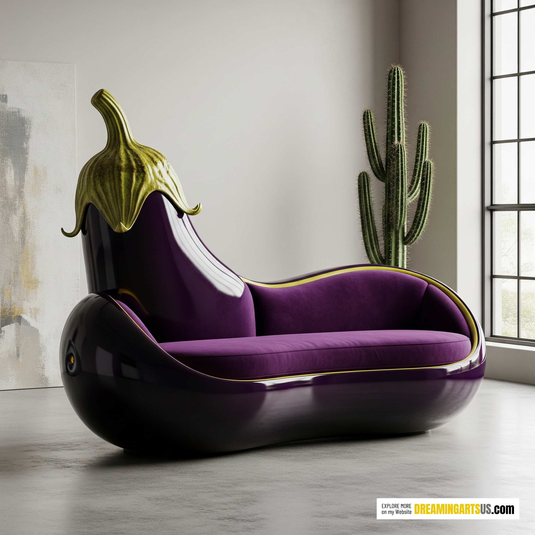 eggplant shaped sofa