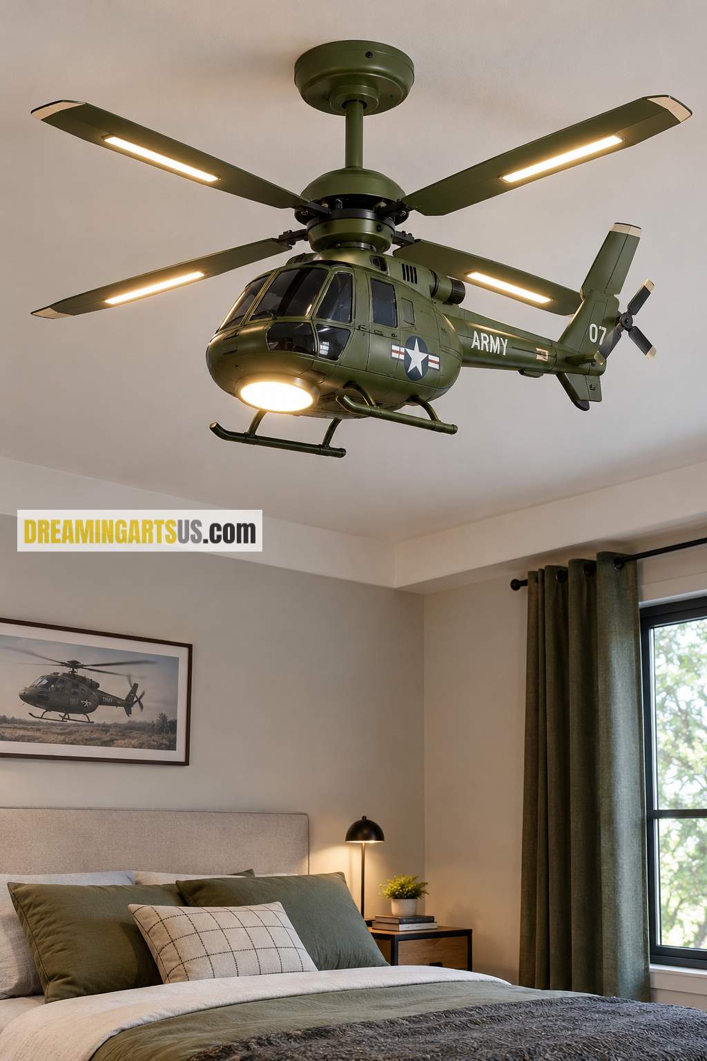 Military Helicopter Ceiling Fan