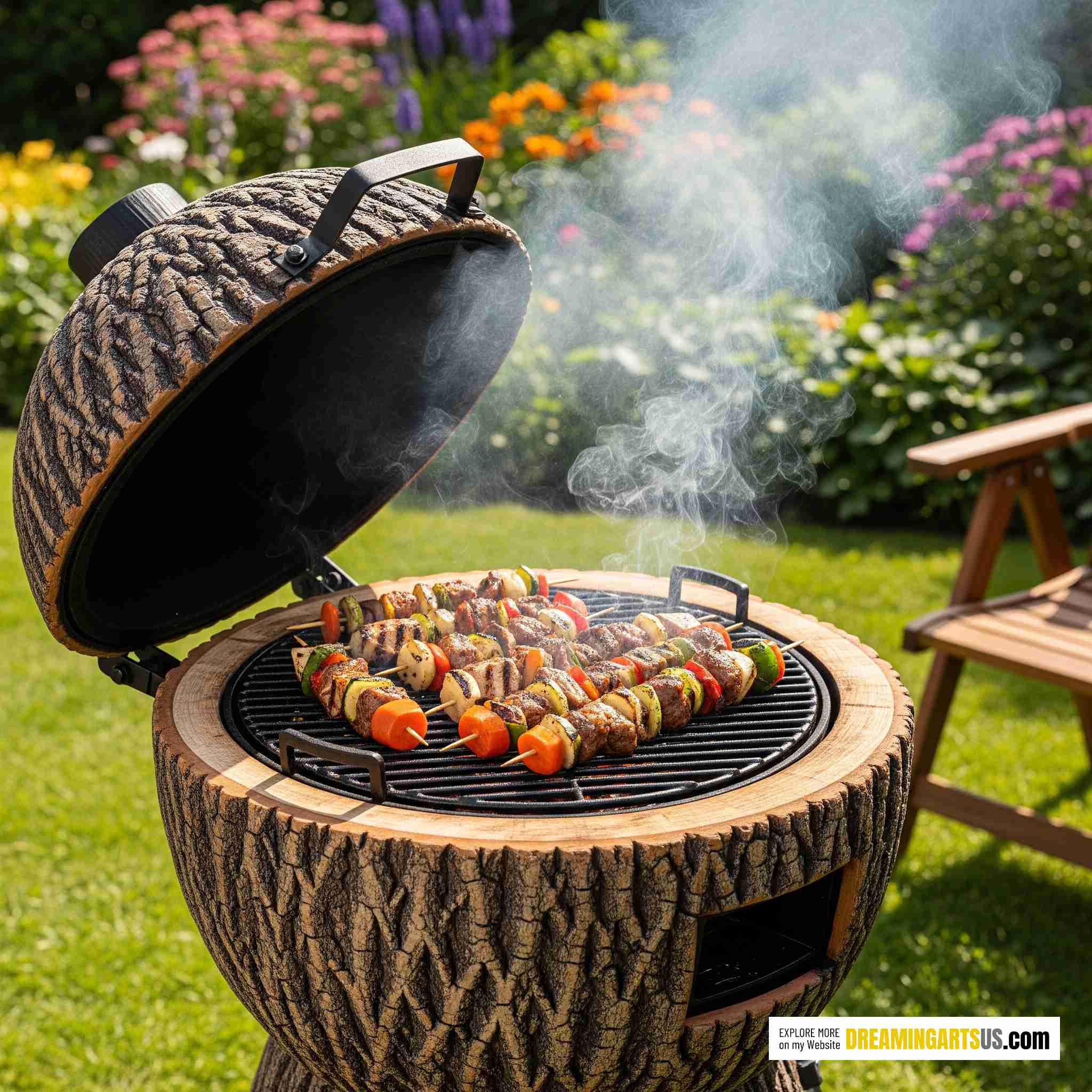 Tree Stump BBQ grill