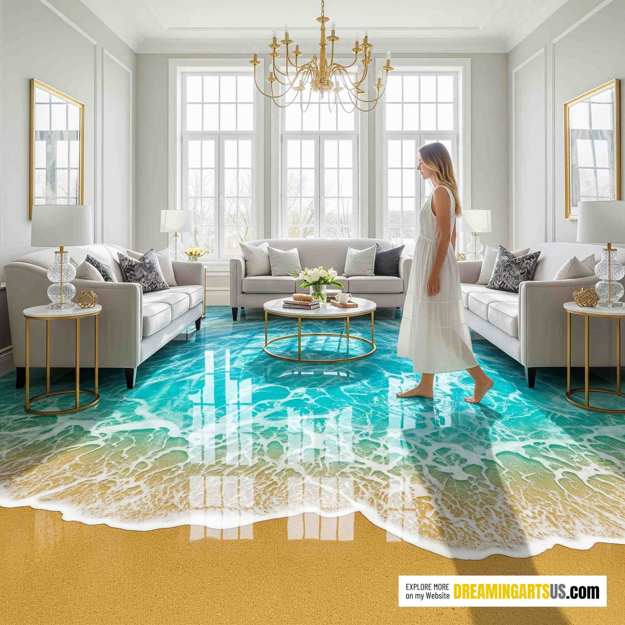 Beach Scene Themed Epoxy Floor