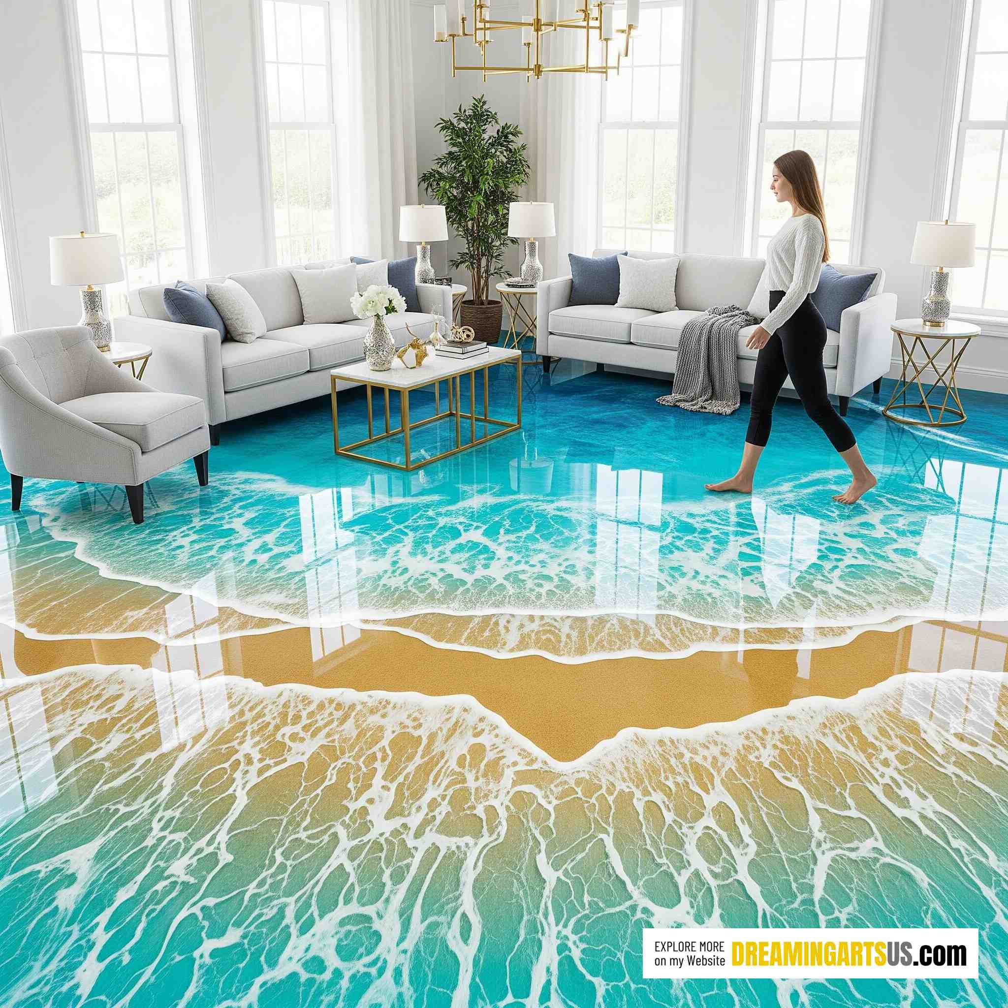 Beach Scene Epoxy Flooring