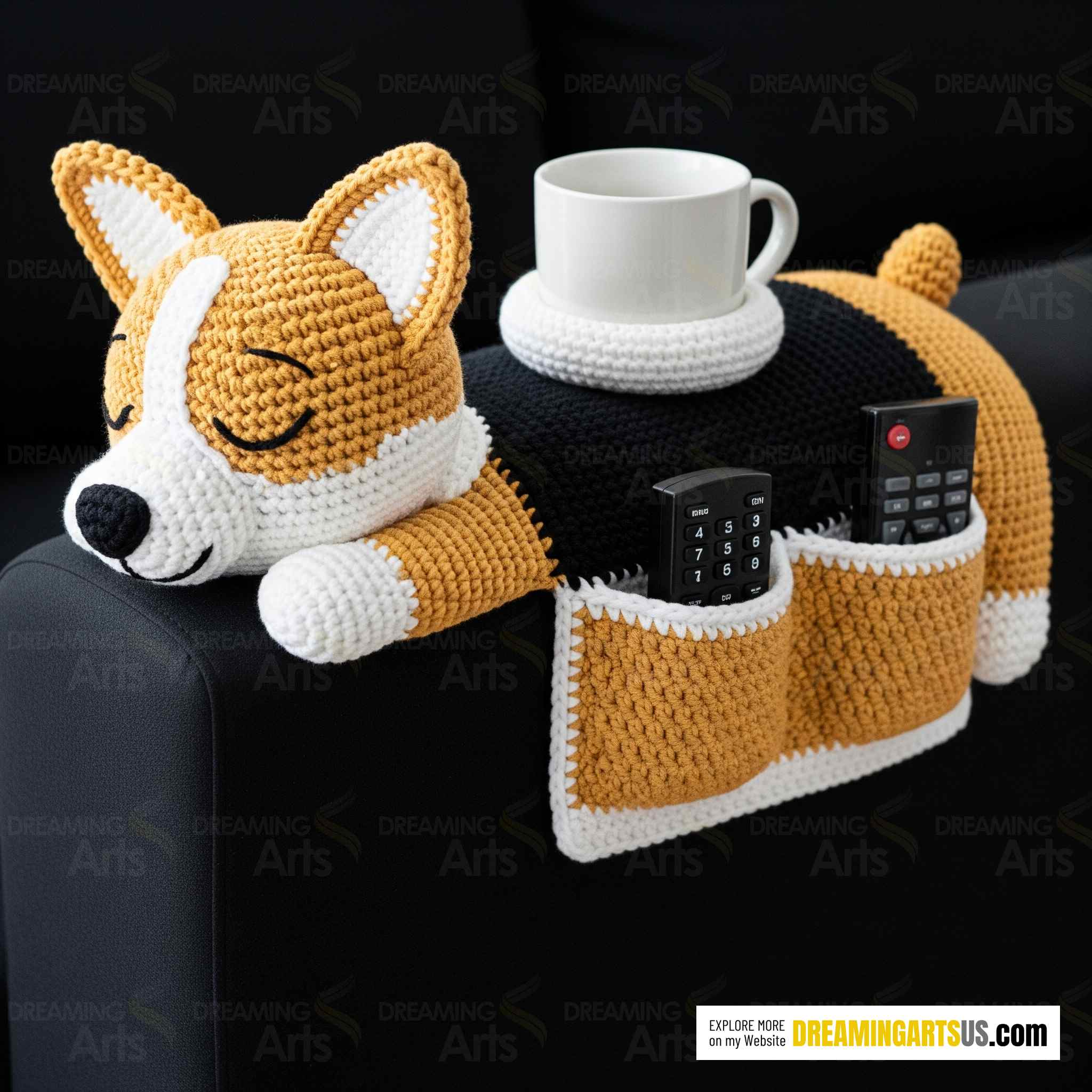 Crochet Dog Sofa Organizer