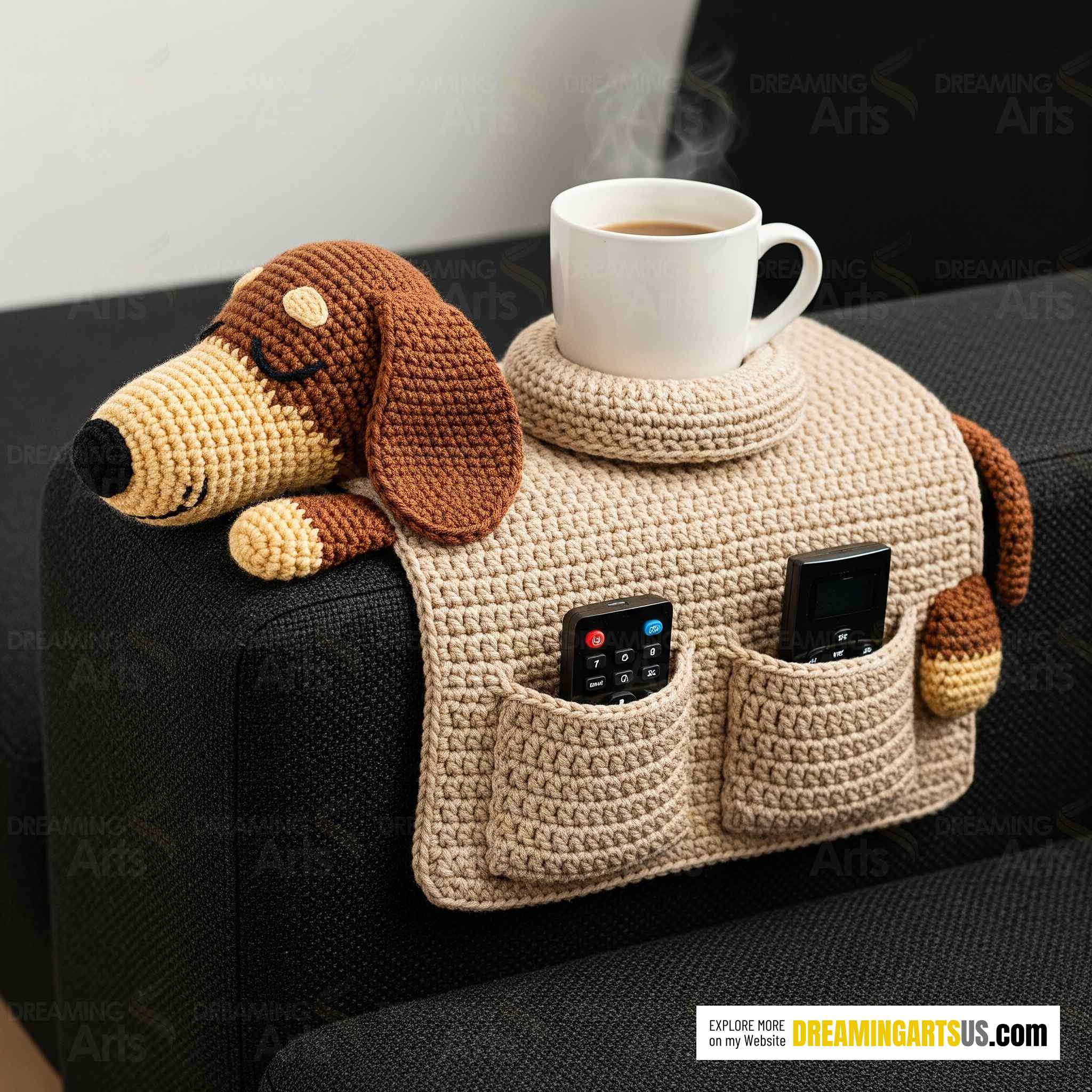 Crochet Dog Sofa Organizer