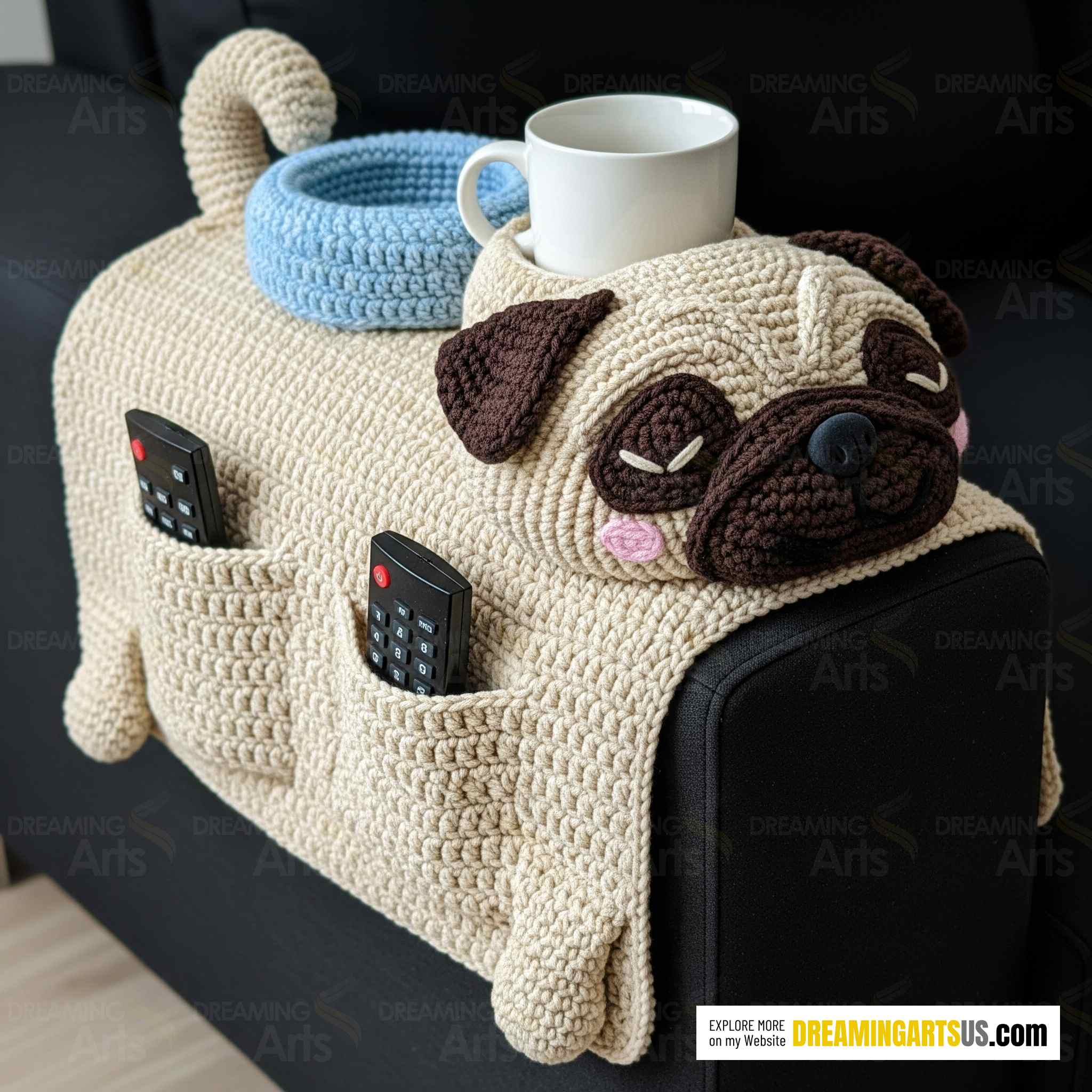 Crochet Dog Sofa Organizer