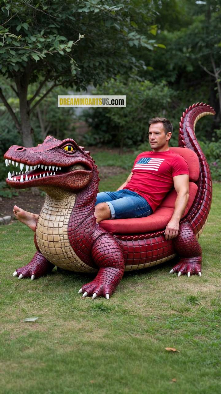 Crocodile Shaped Sunlounger