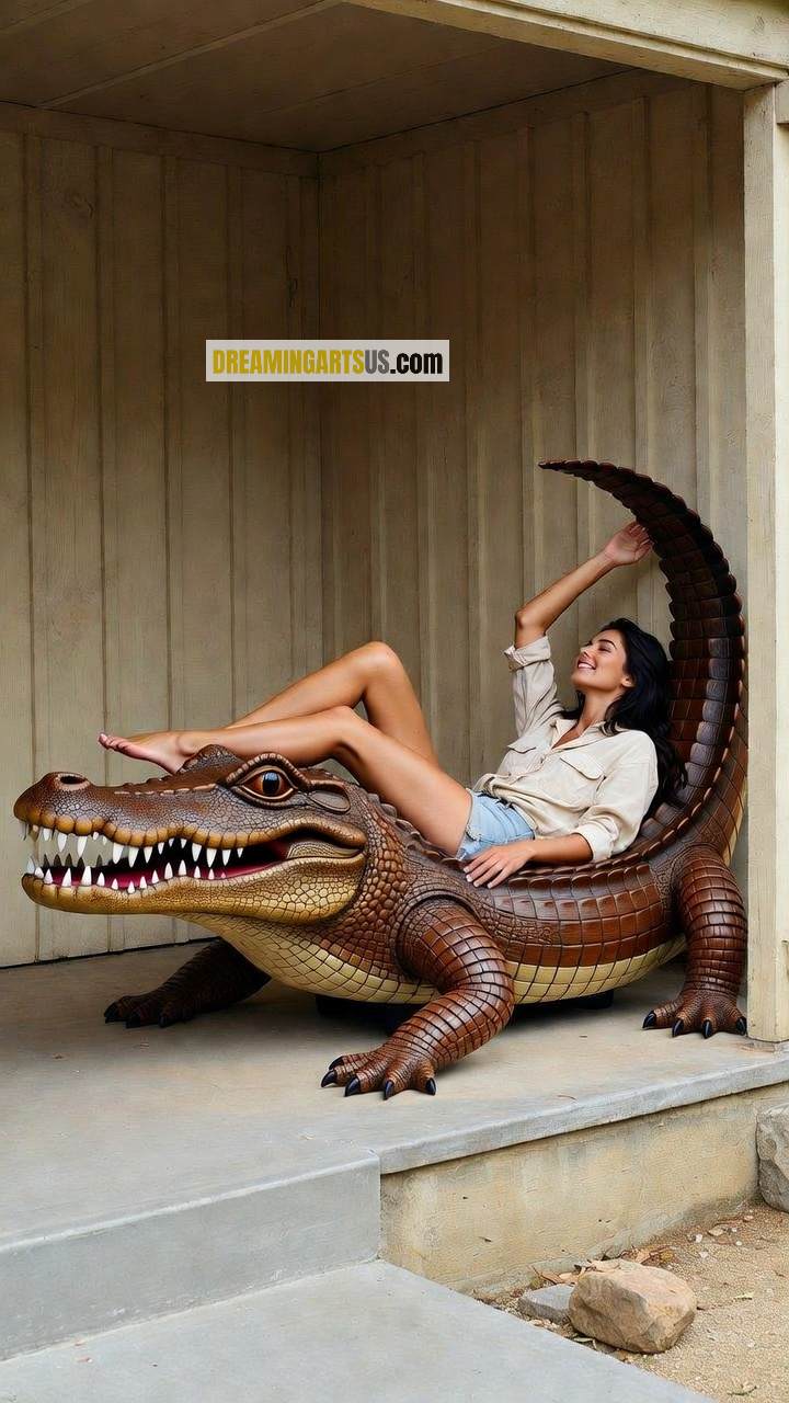 Crocodile Shaped Sunlounger