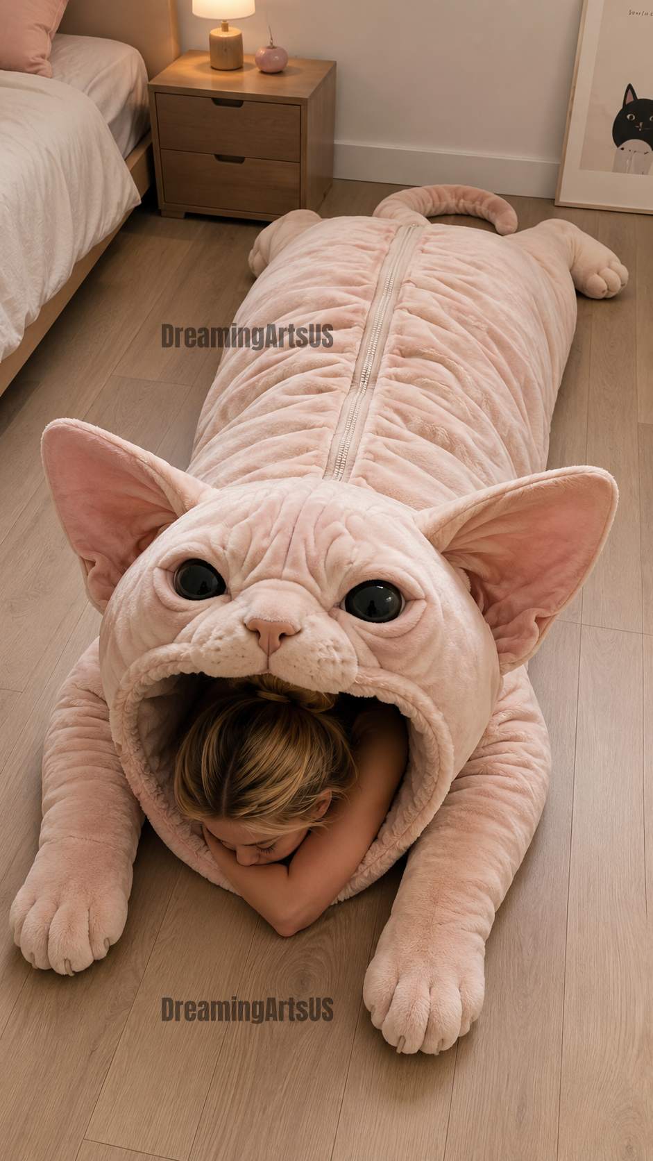 cat-shaped sleeping bag