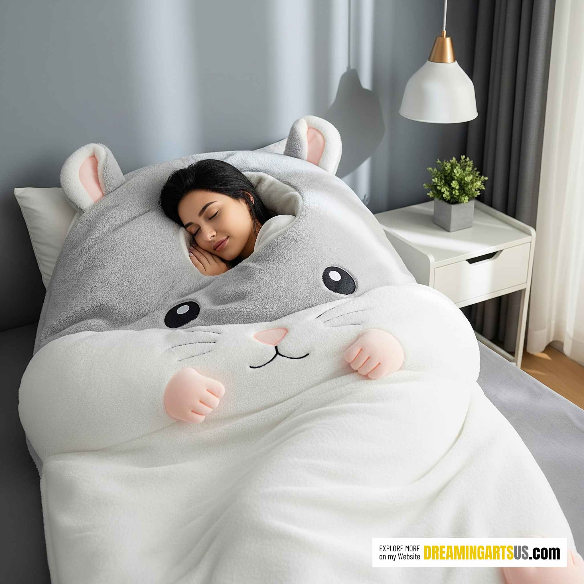 Fluffy Hamster Shaped Sleeping Bag