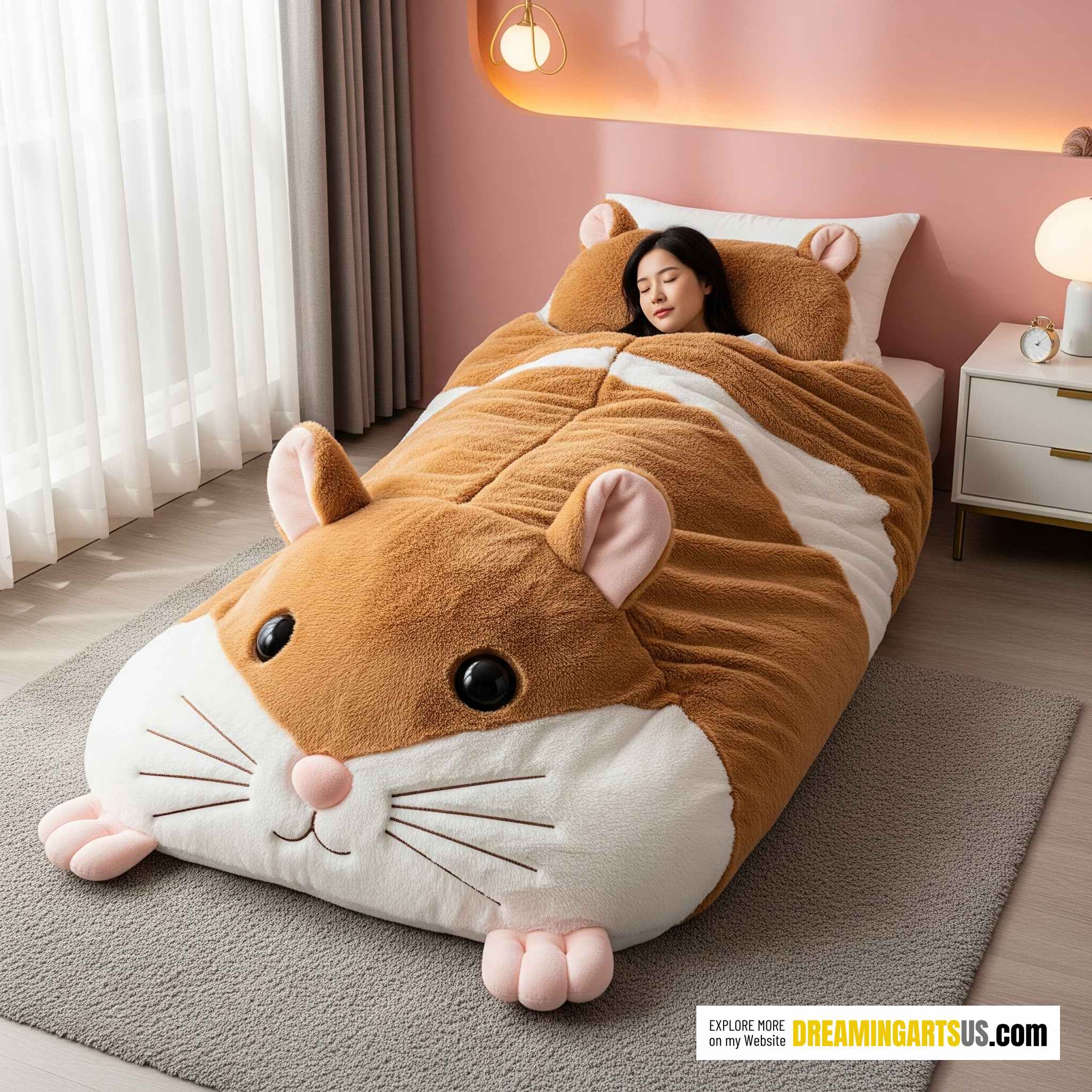 Fluffy Hamster Shaped Sleeping Bag