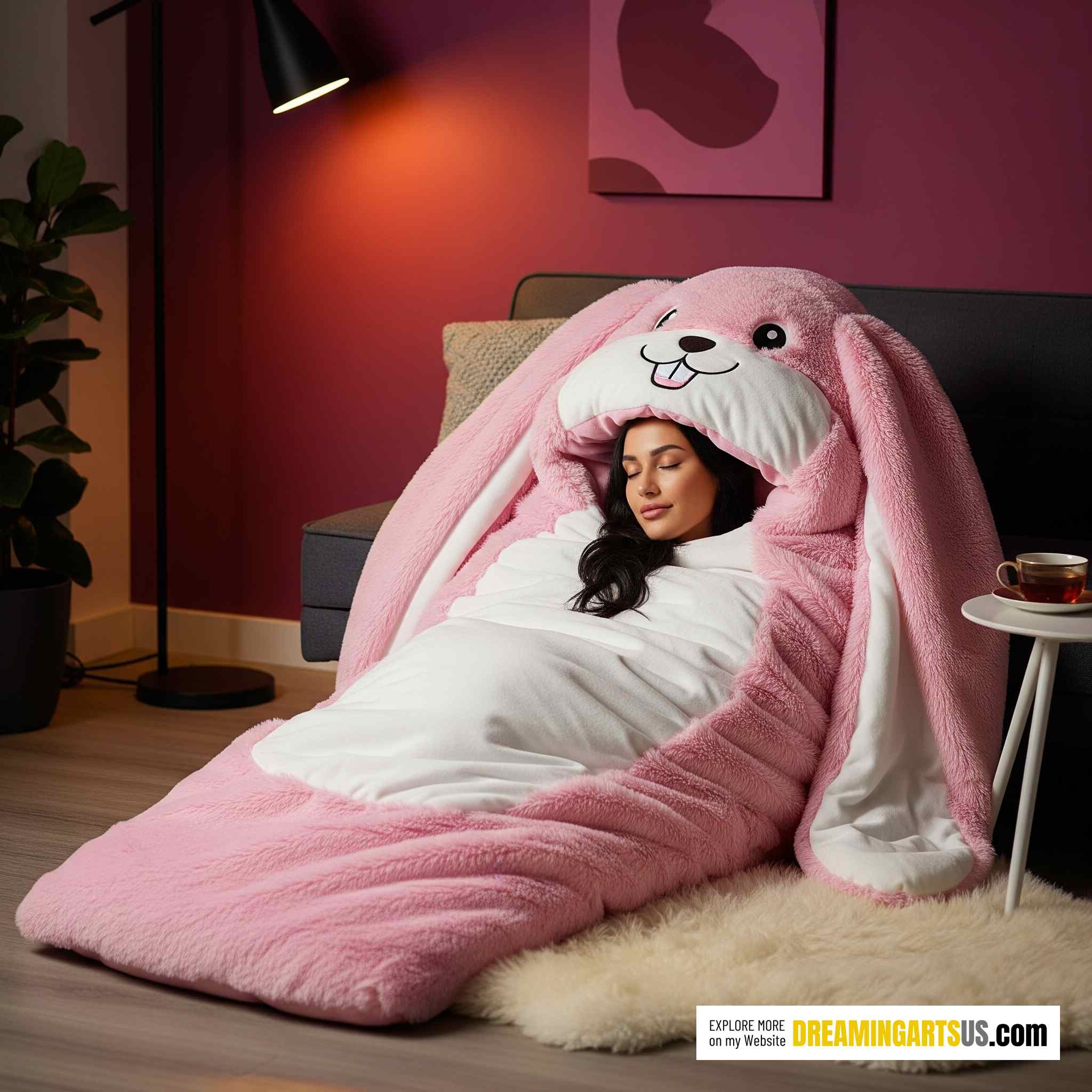 Fluffy Rabbit Sleeping Bag