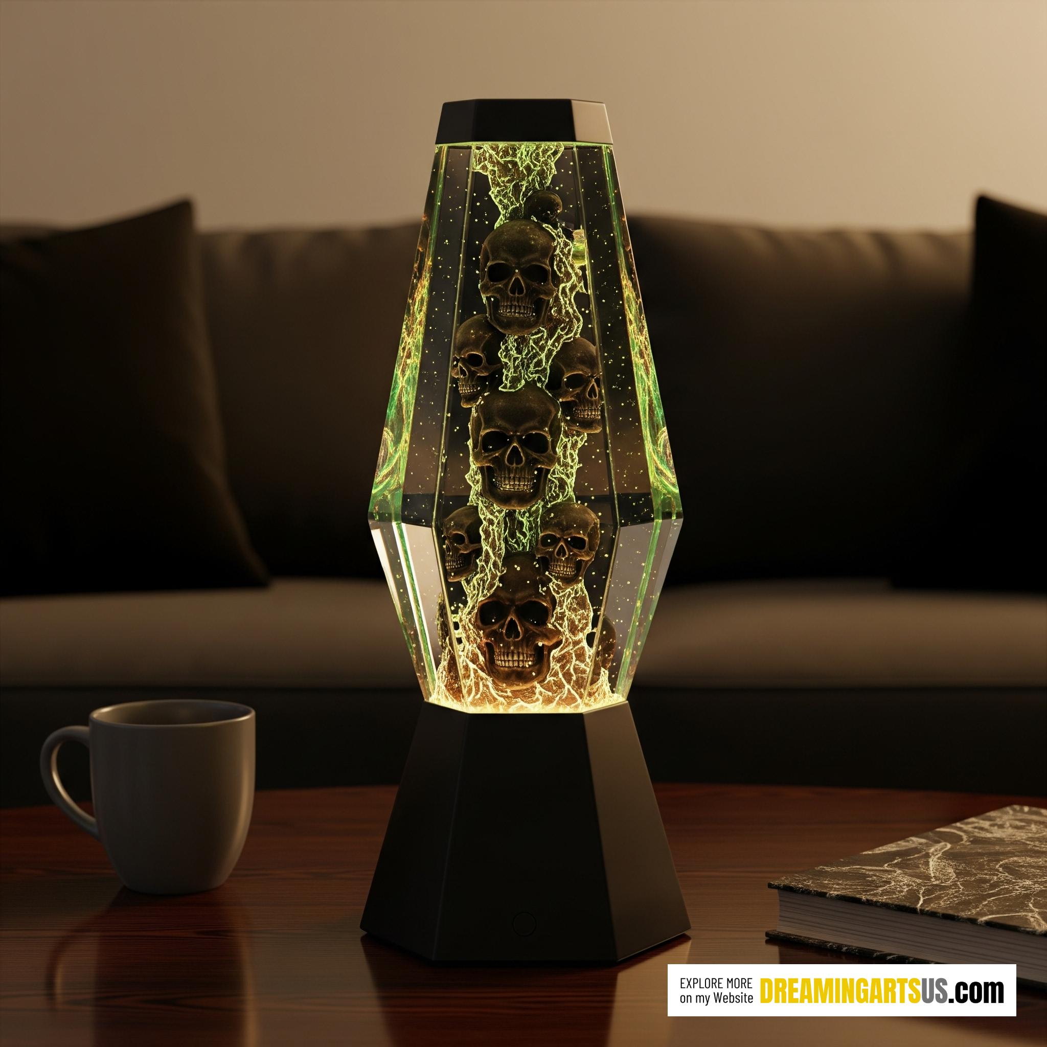 Inferno Skull Obelisk Lamp