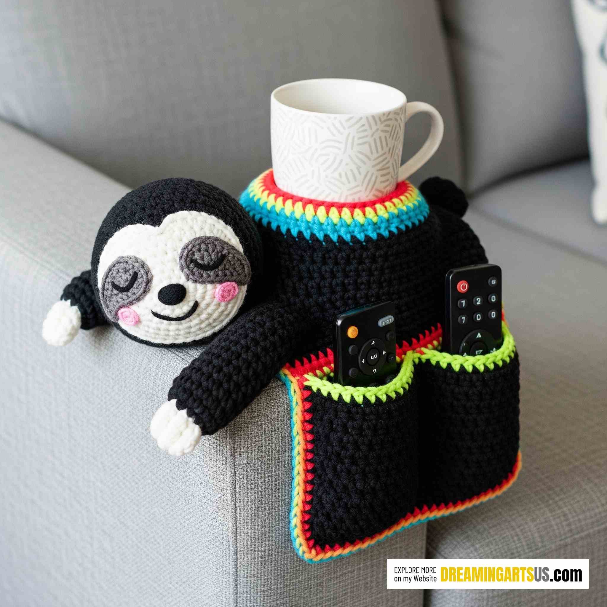 Handmade Sloth Sofa Organizer