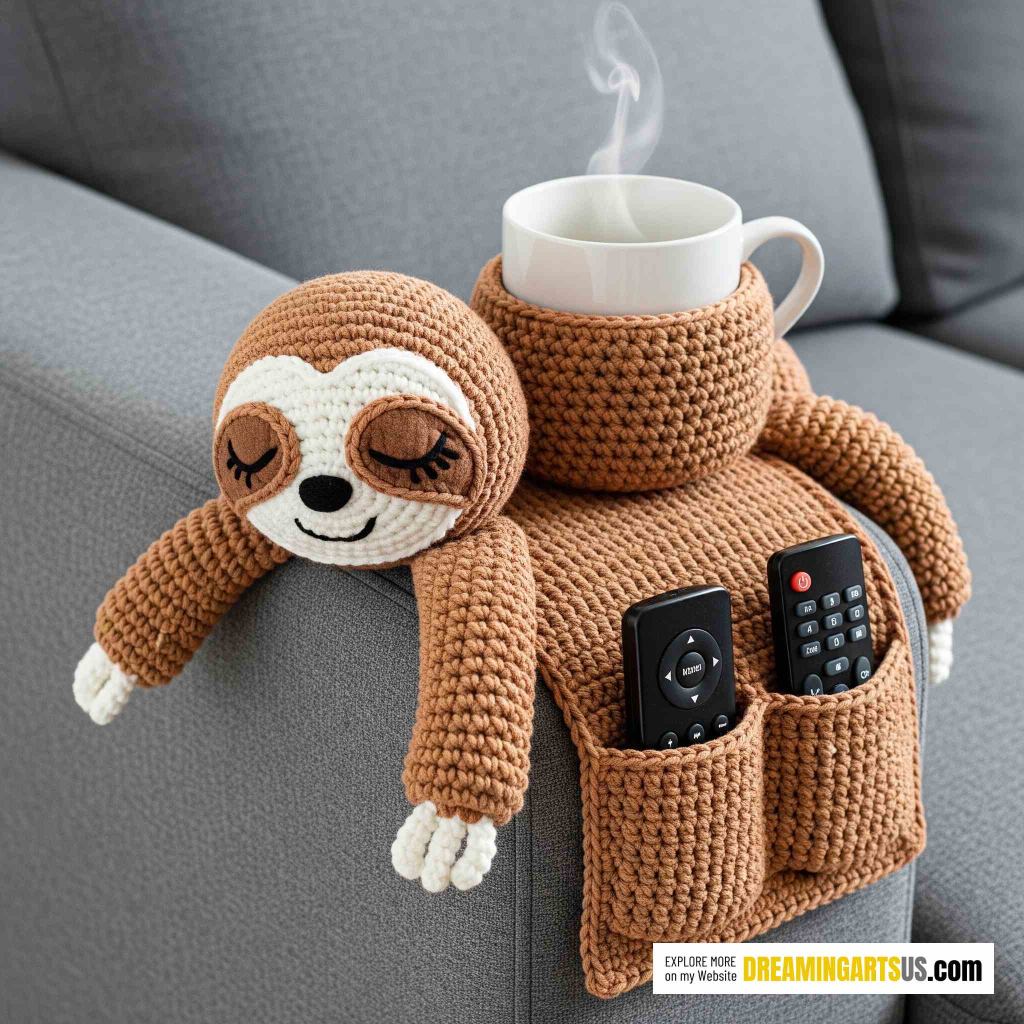 Handmade Sloth Sofa Organizer