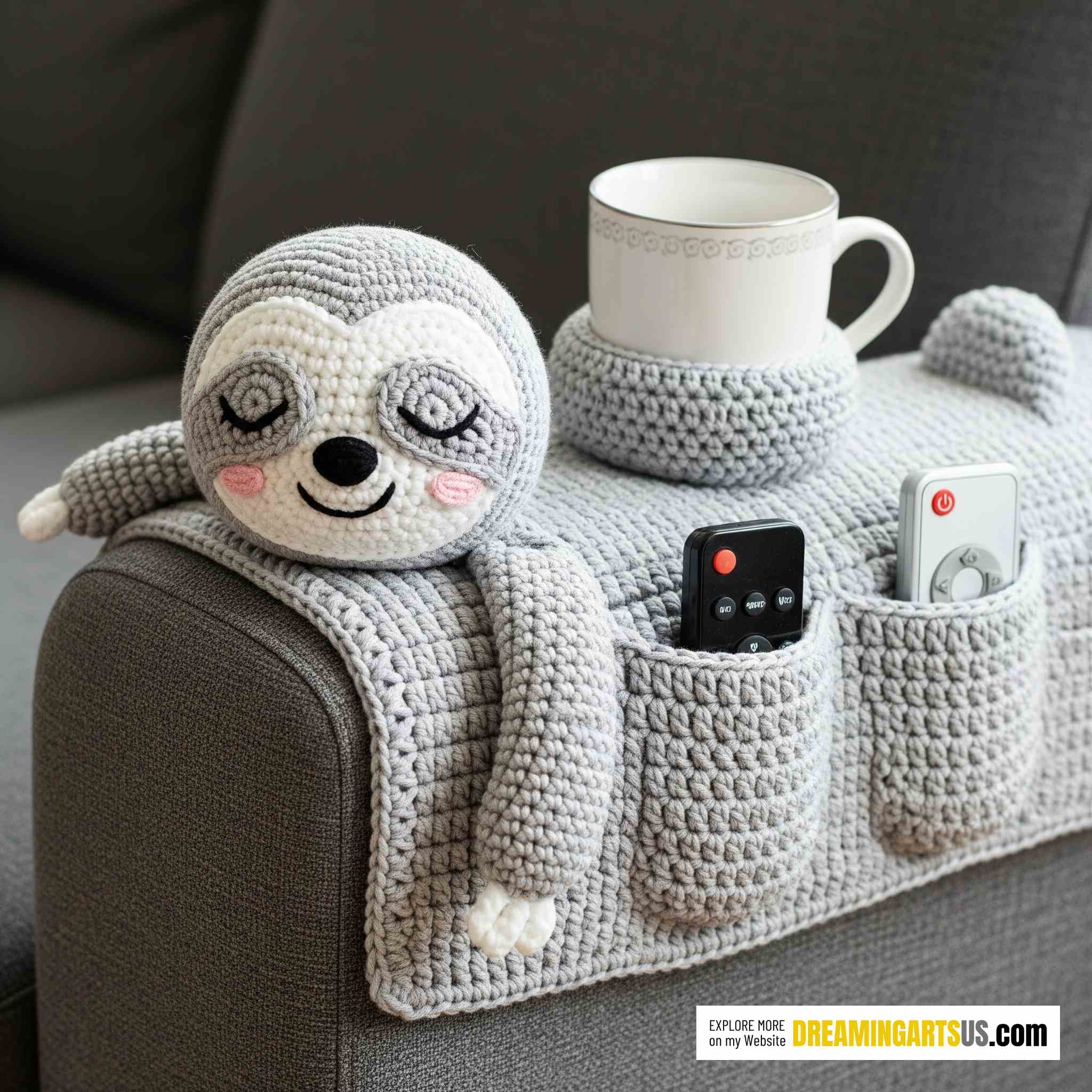 Handmade Sloth Sofa Organizer