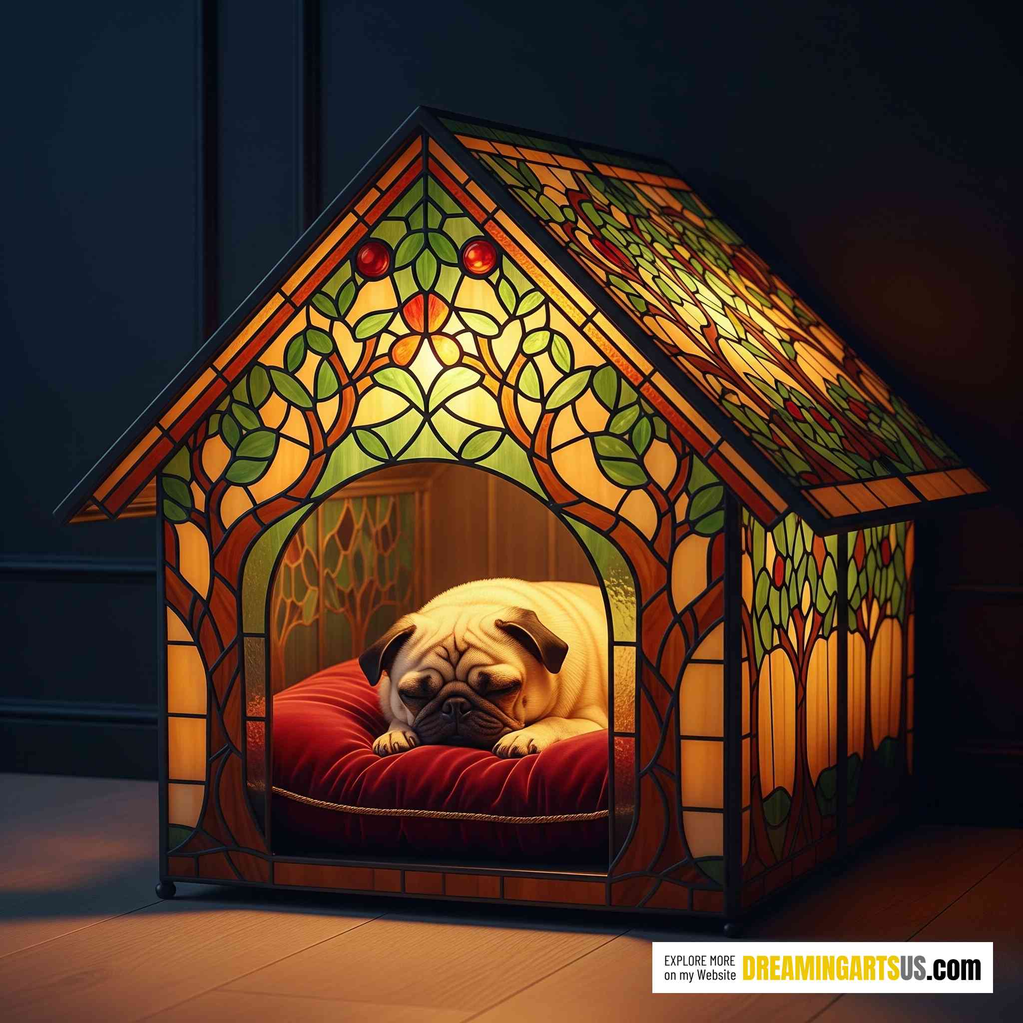 Stained Glass Dog Bed