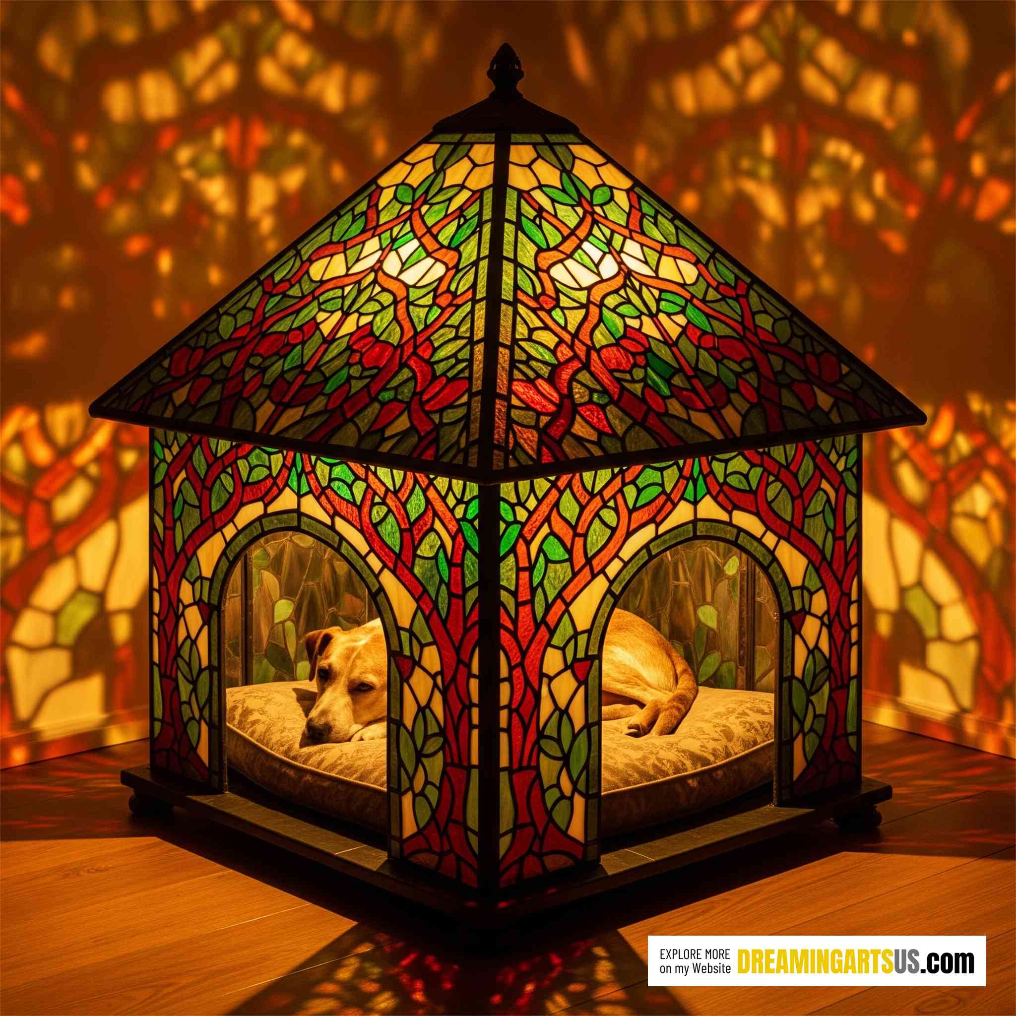 Stained Glass Dog Bed