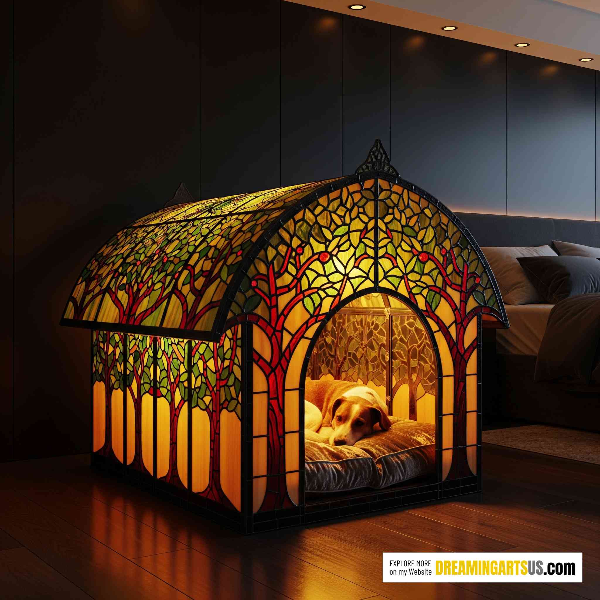 Stained Glass Dog Bed
