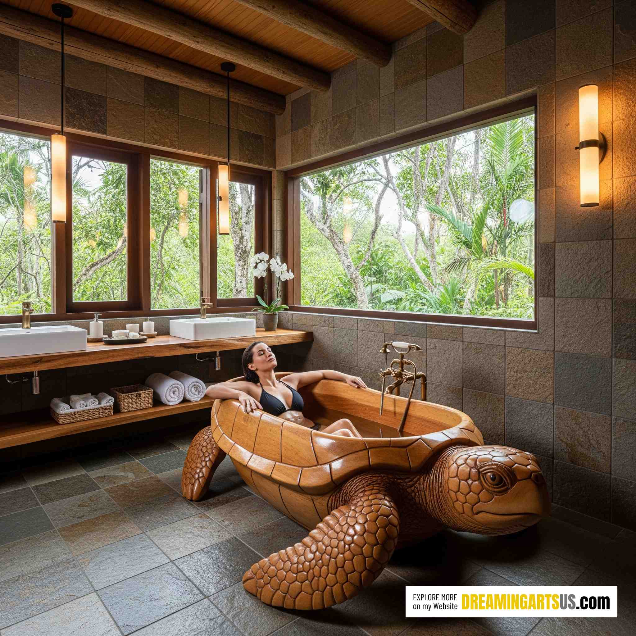 Wooden Turtle Bathtubs