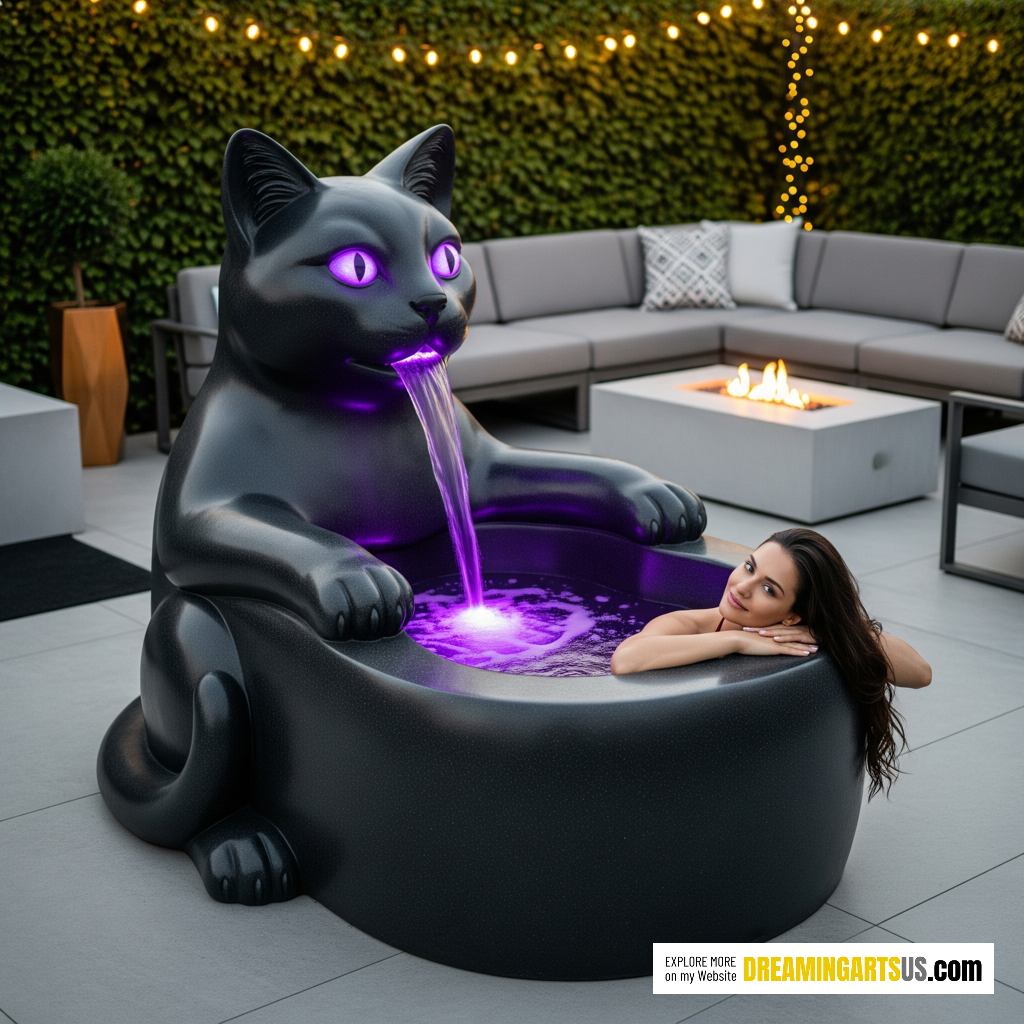 Giant Cat Hot Tub