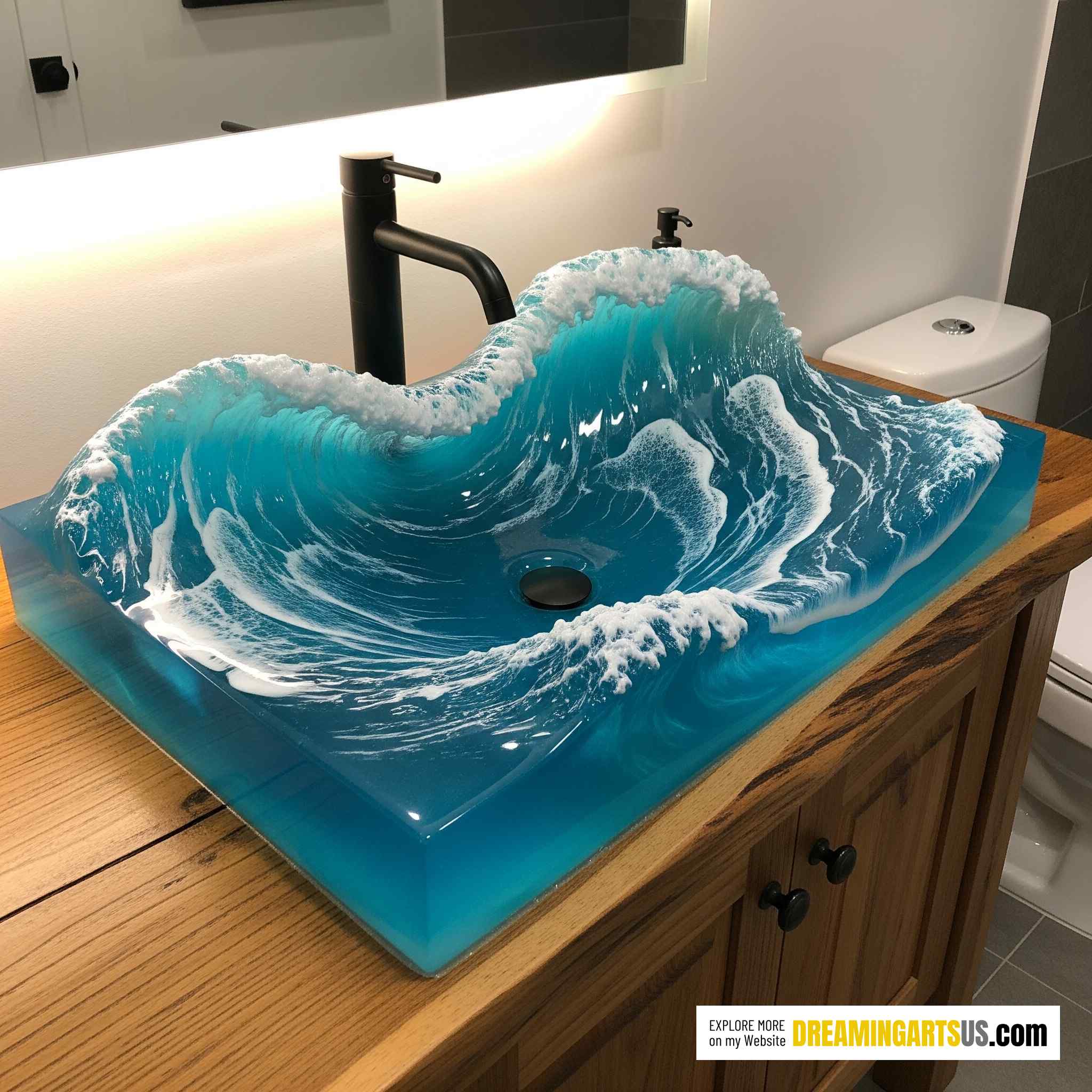 Epoxy Ocean Wave Sink