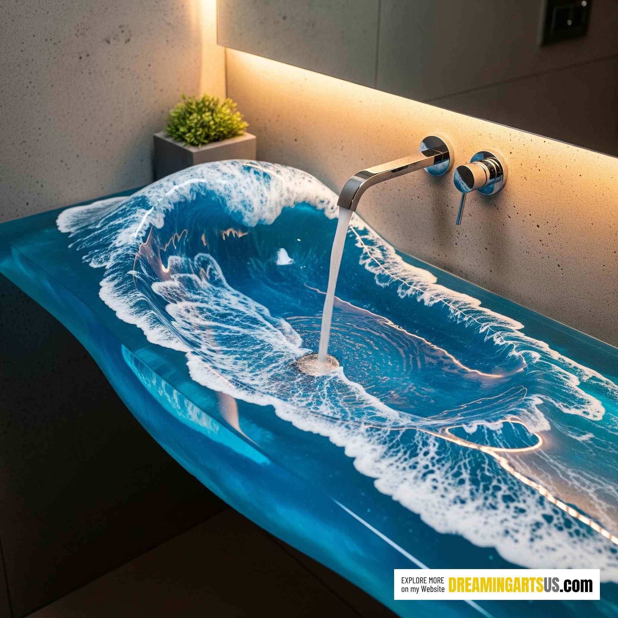 Epoxy Ocean Wave Sinks