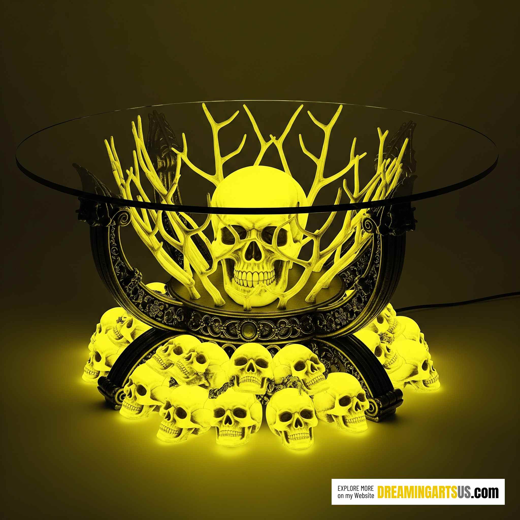 Glowing Skull Coffee Table